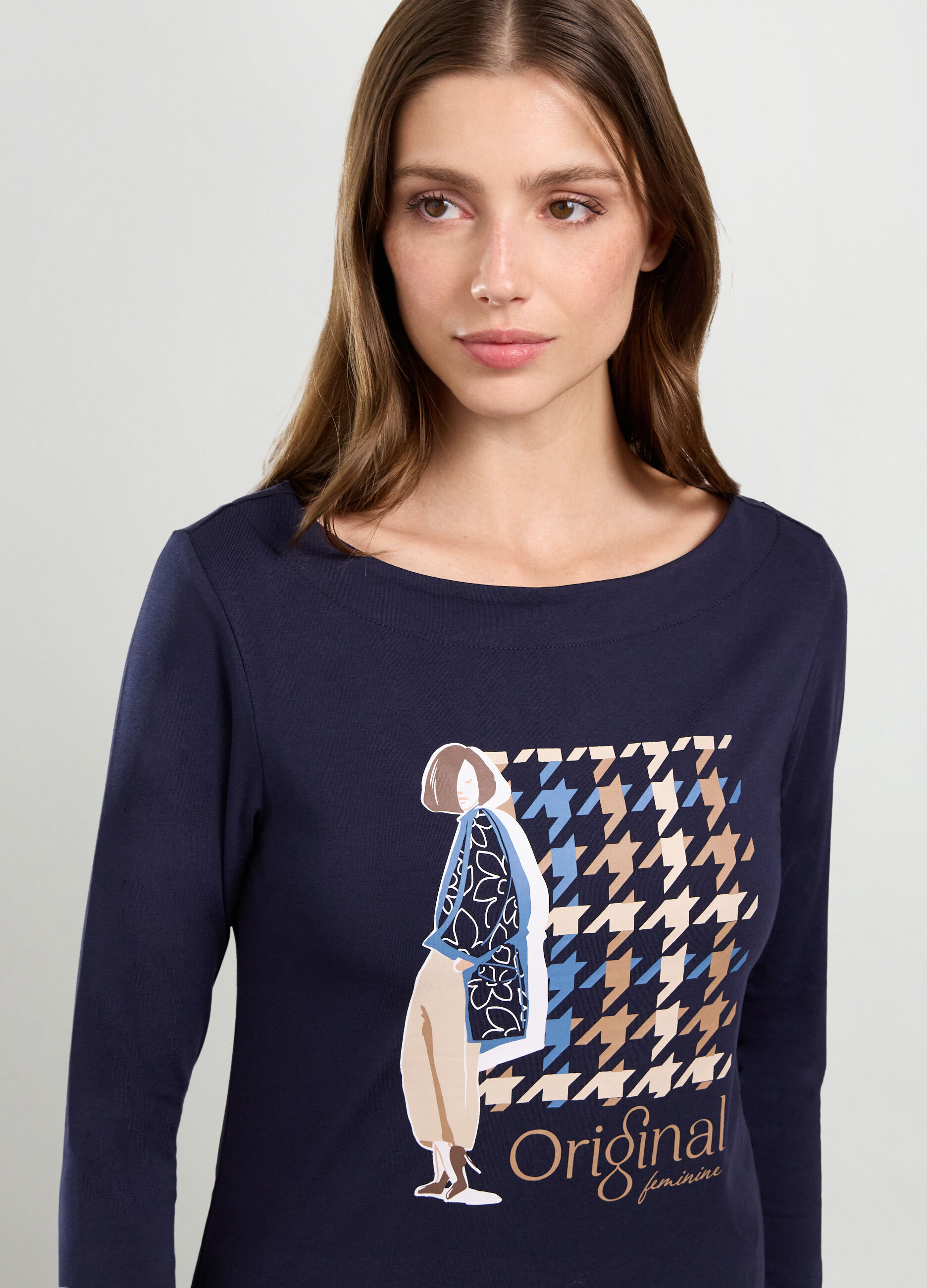 T-shirt in cotone stretch donna_2