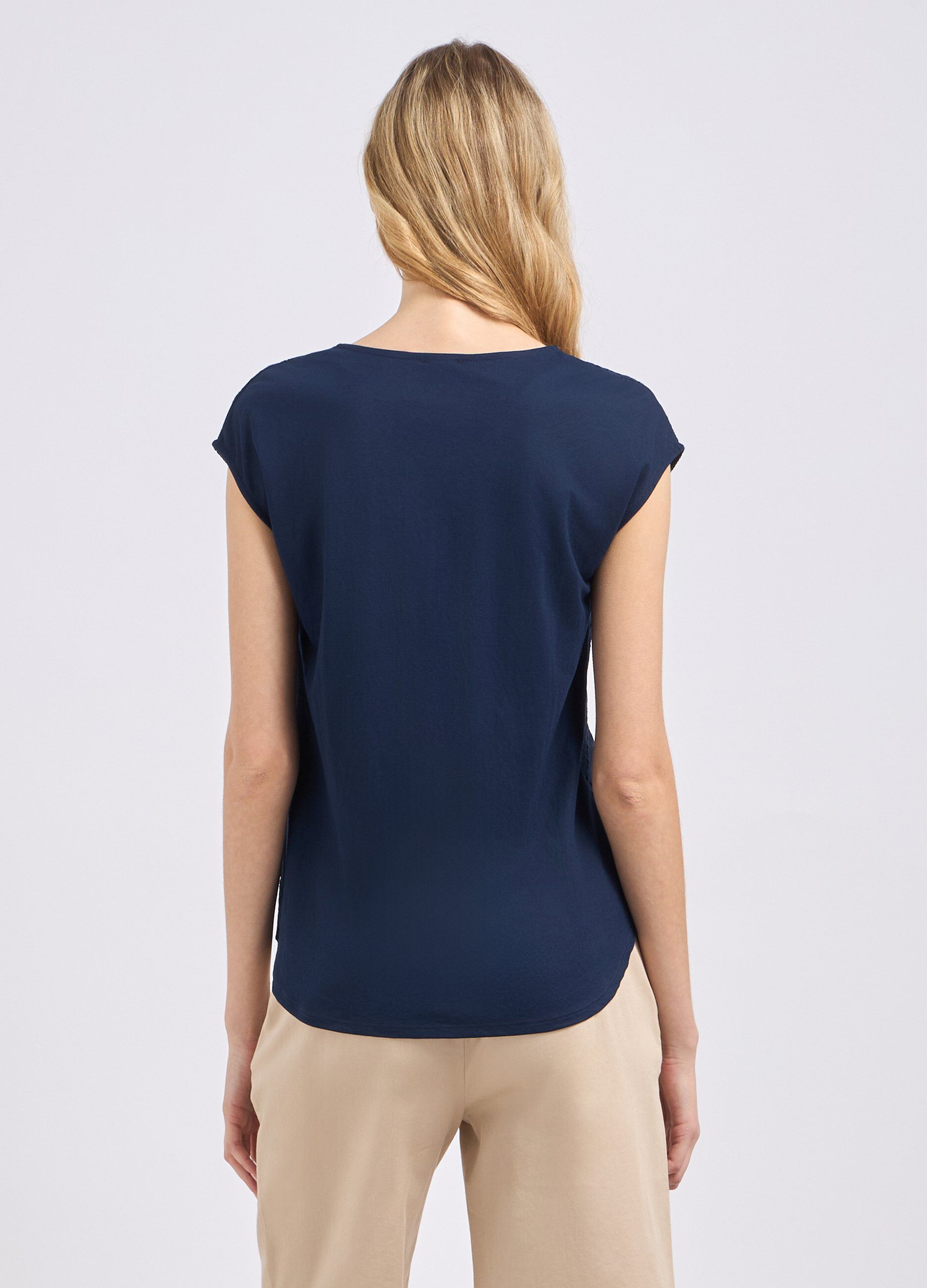T-shirt in misto viscosa con lavorazione donna_1