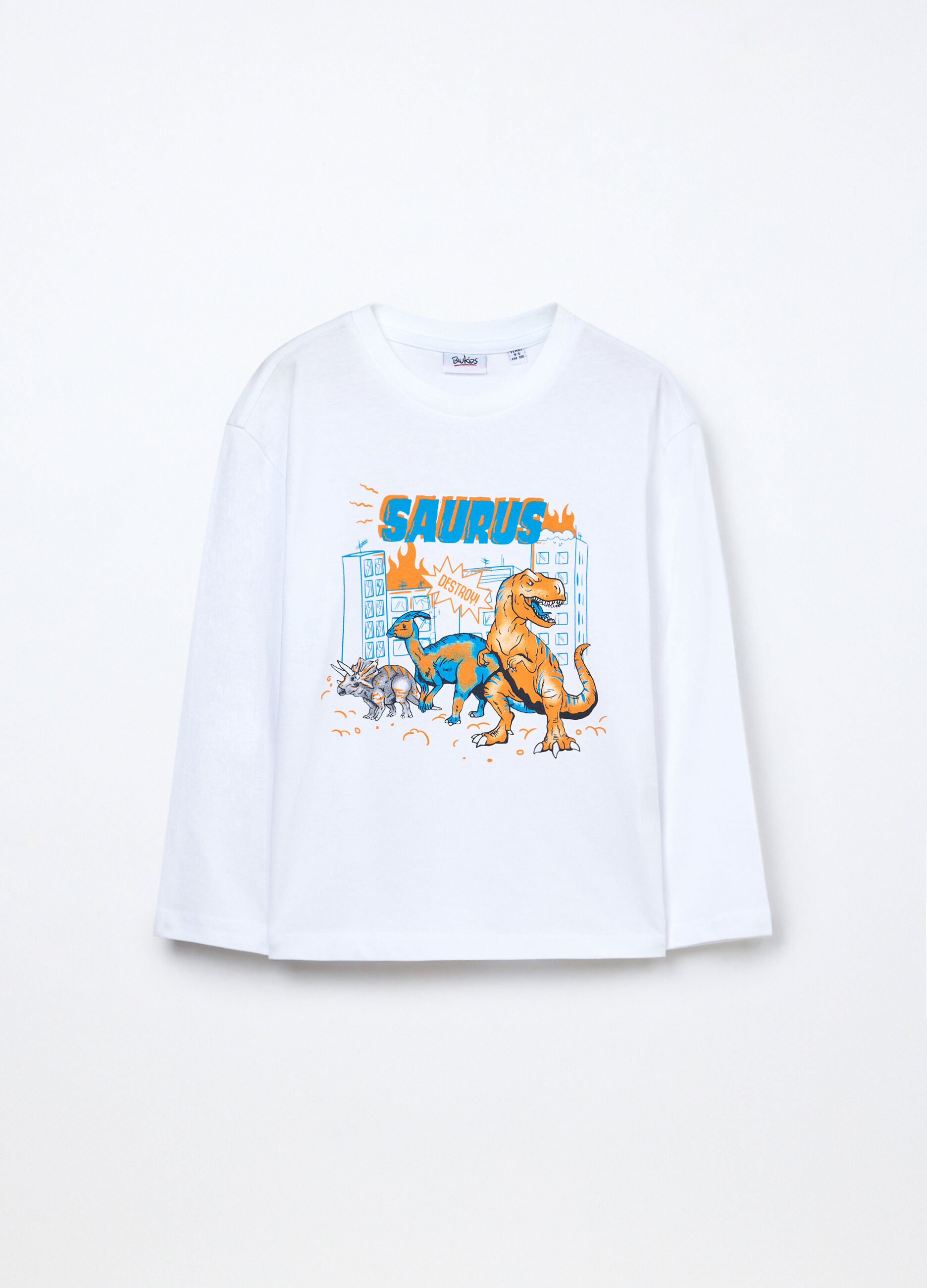 T-shirt a maniche lunghe in puro cotone jersey bambino_0