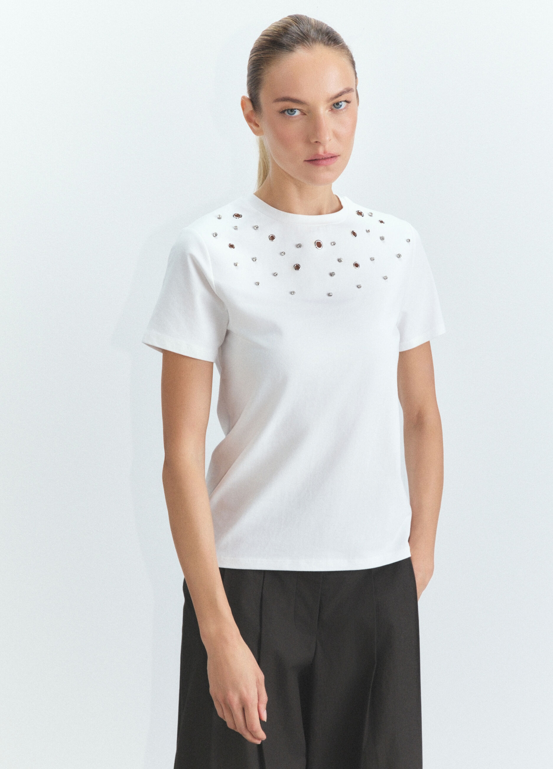 T-shirt girocollo stretch donna_1