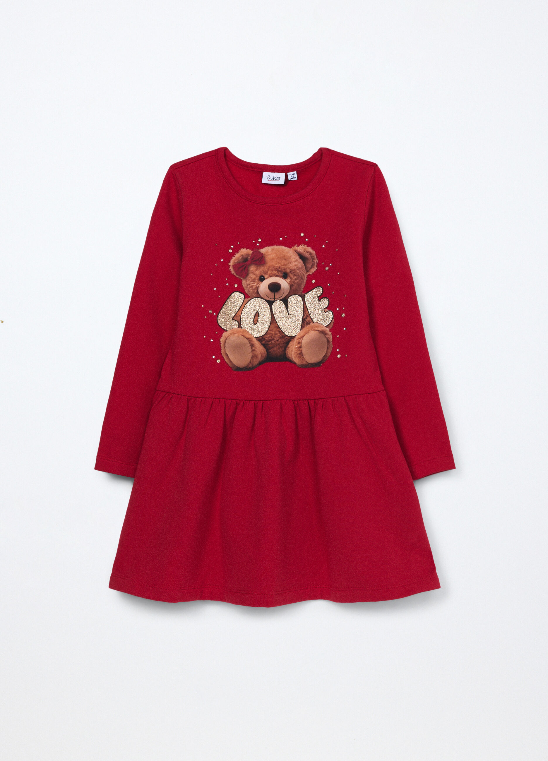 Vestito in french terry di cotone stretch bambina_0