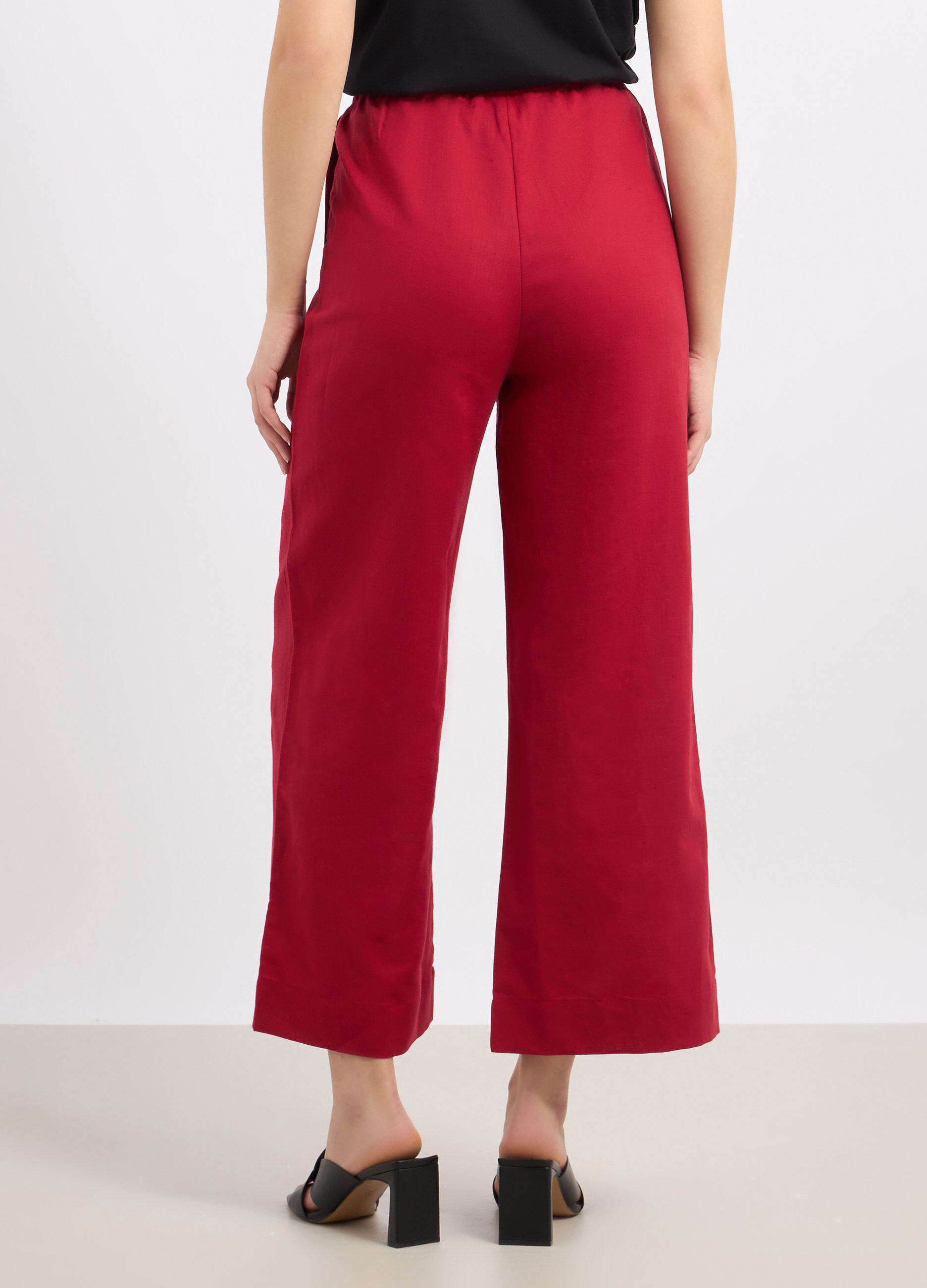 Pantaloni in misto lino donna_1
