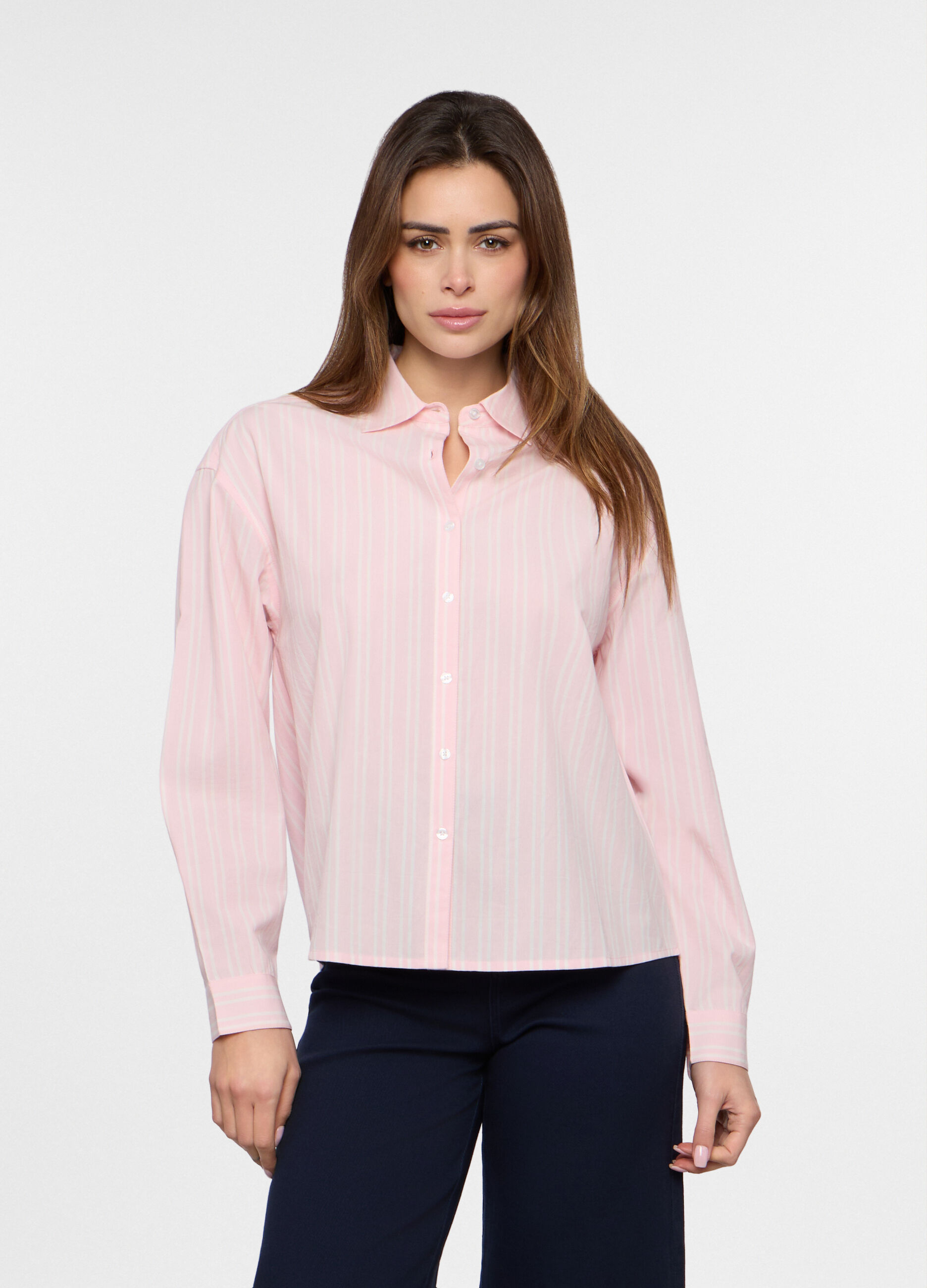 Camicia in popeline di puro cotone donna_0