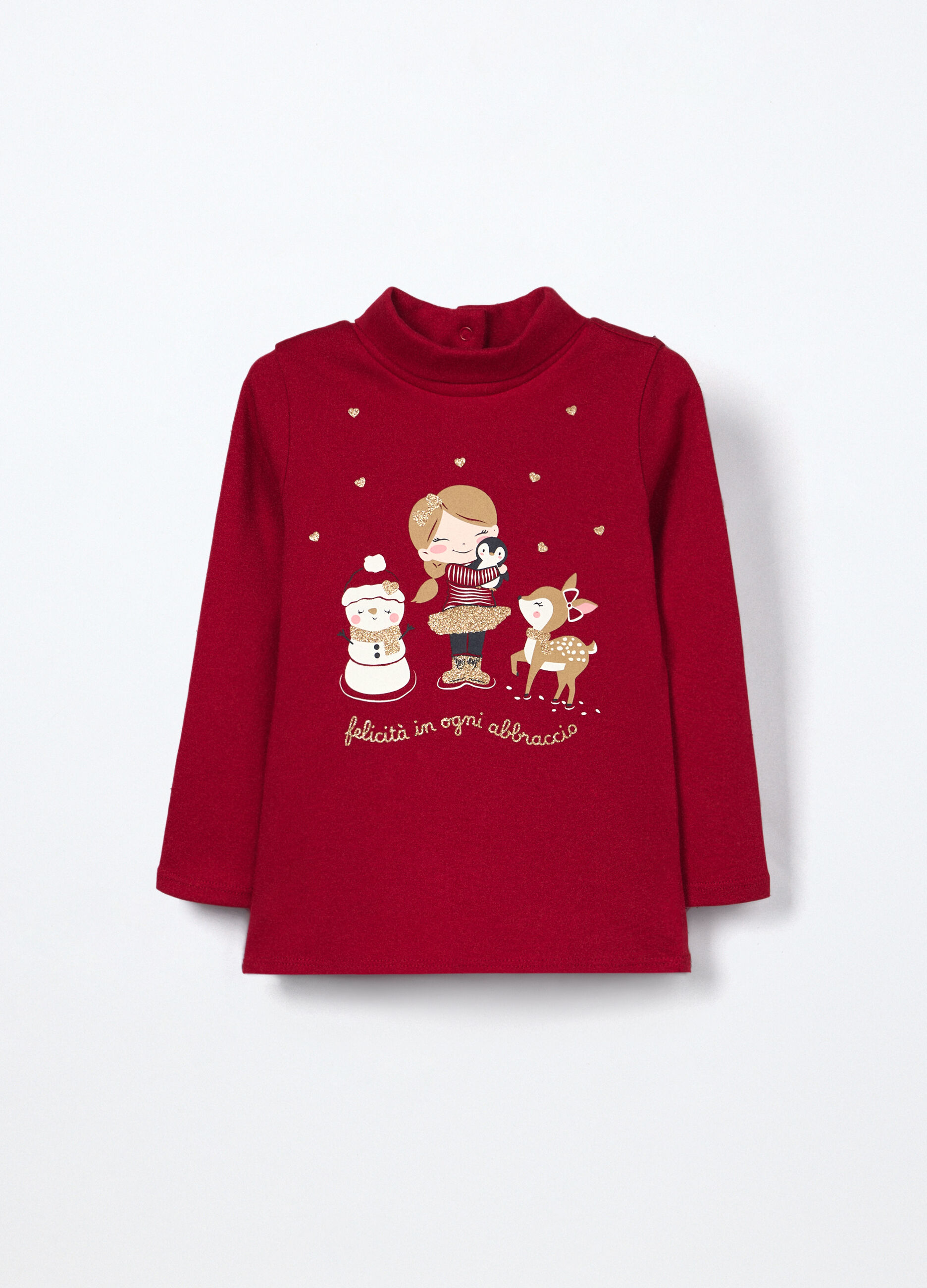 T-shirt in interlock di puro cotone neonata_0