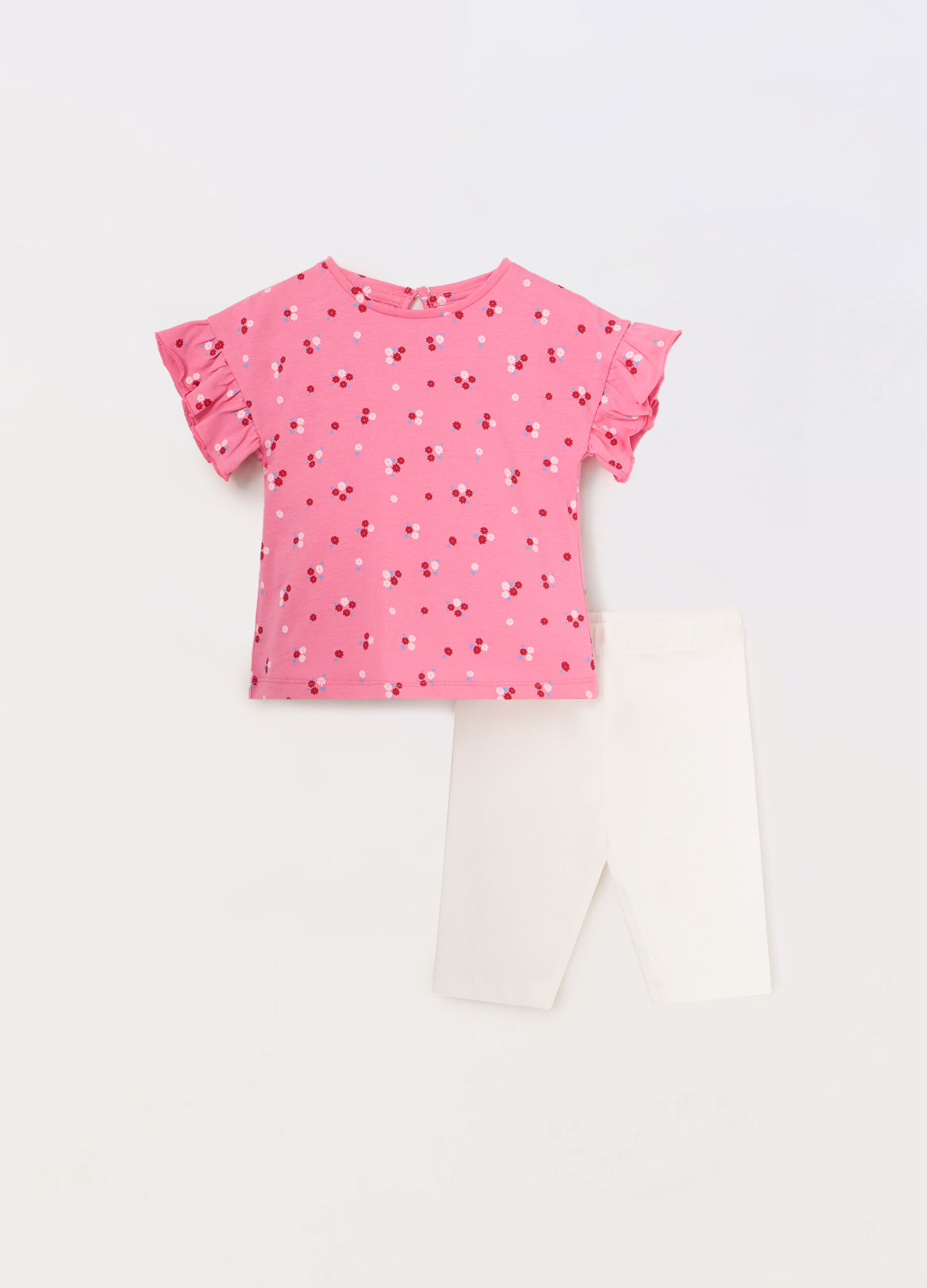 Jogging set in jersey di cotone stretch neonata_0