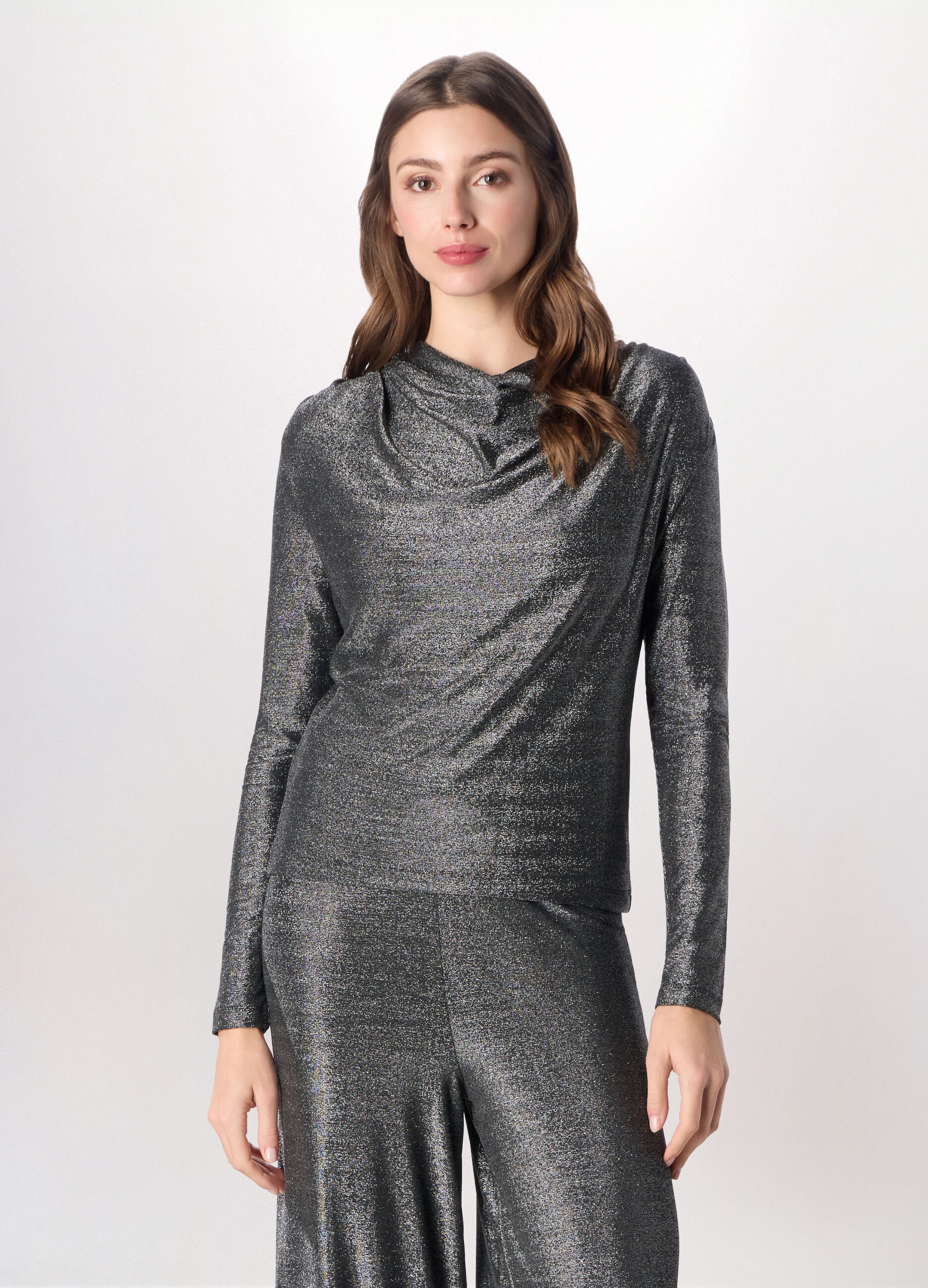 T-shirt tricot con filo lurex donna_0