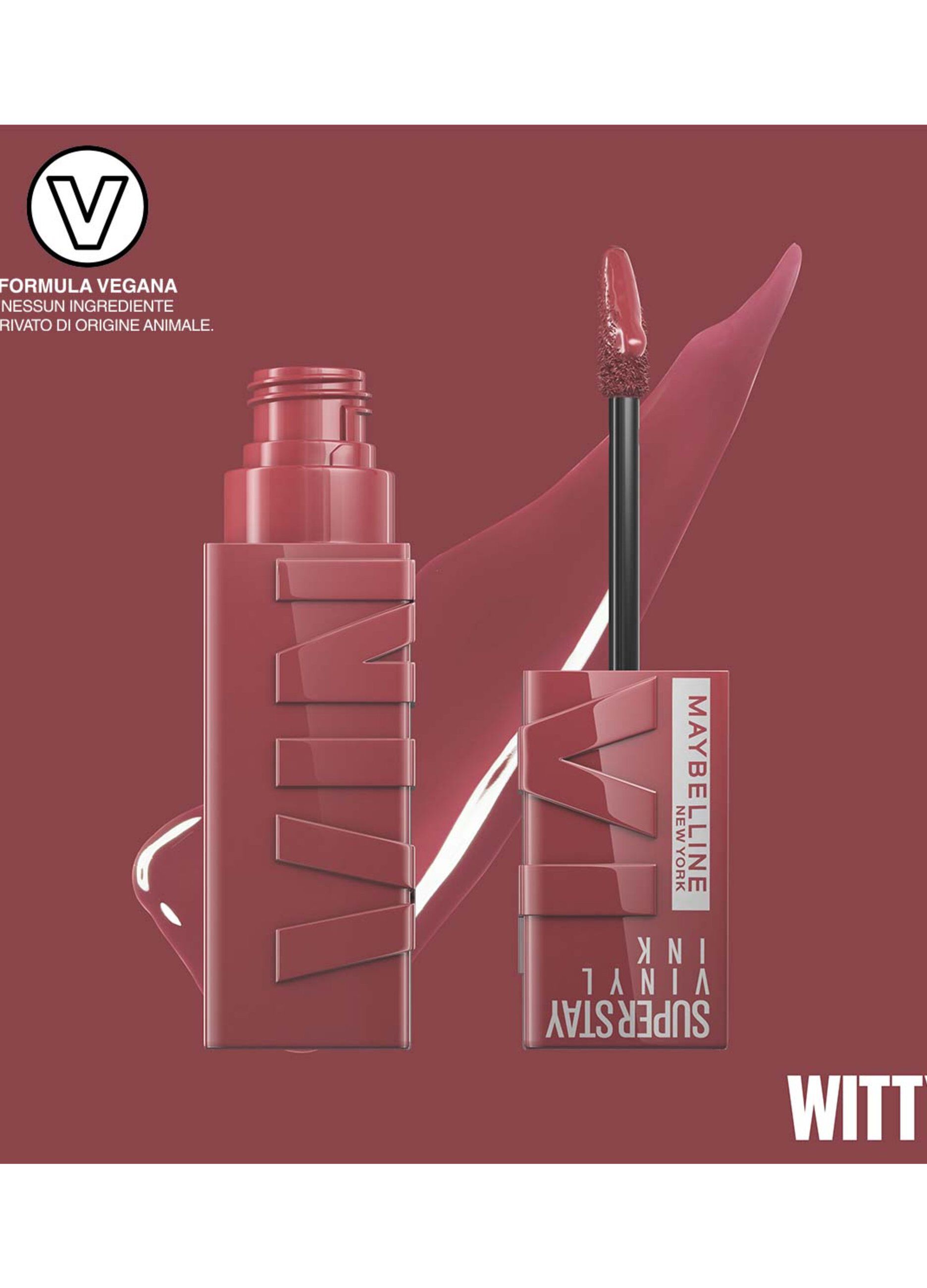 Rossetto a lunga tenuta effetto vinilico superstay vinyl ink  40 witty.