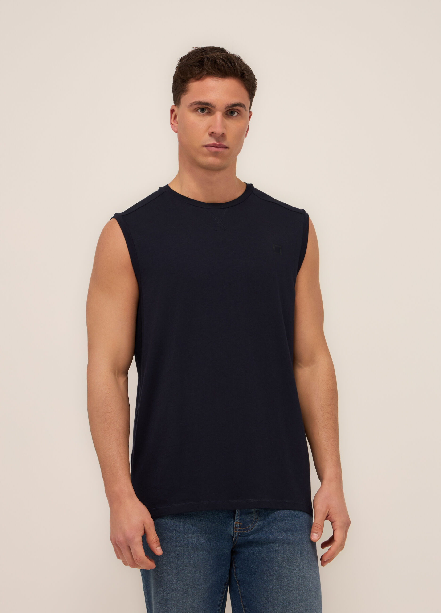 Canotta in cotone e modal stretch uomo_0