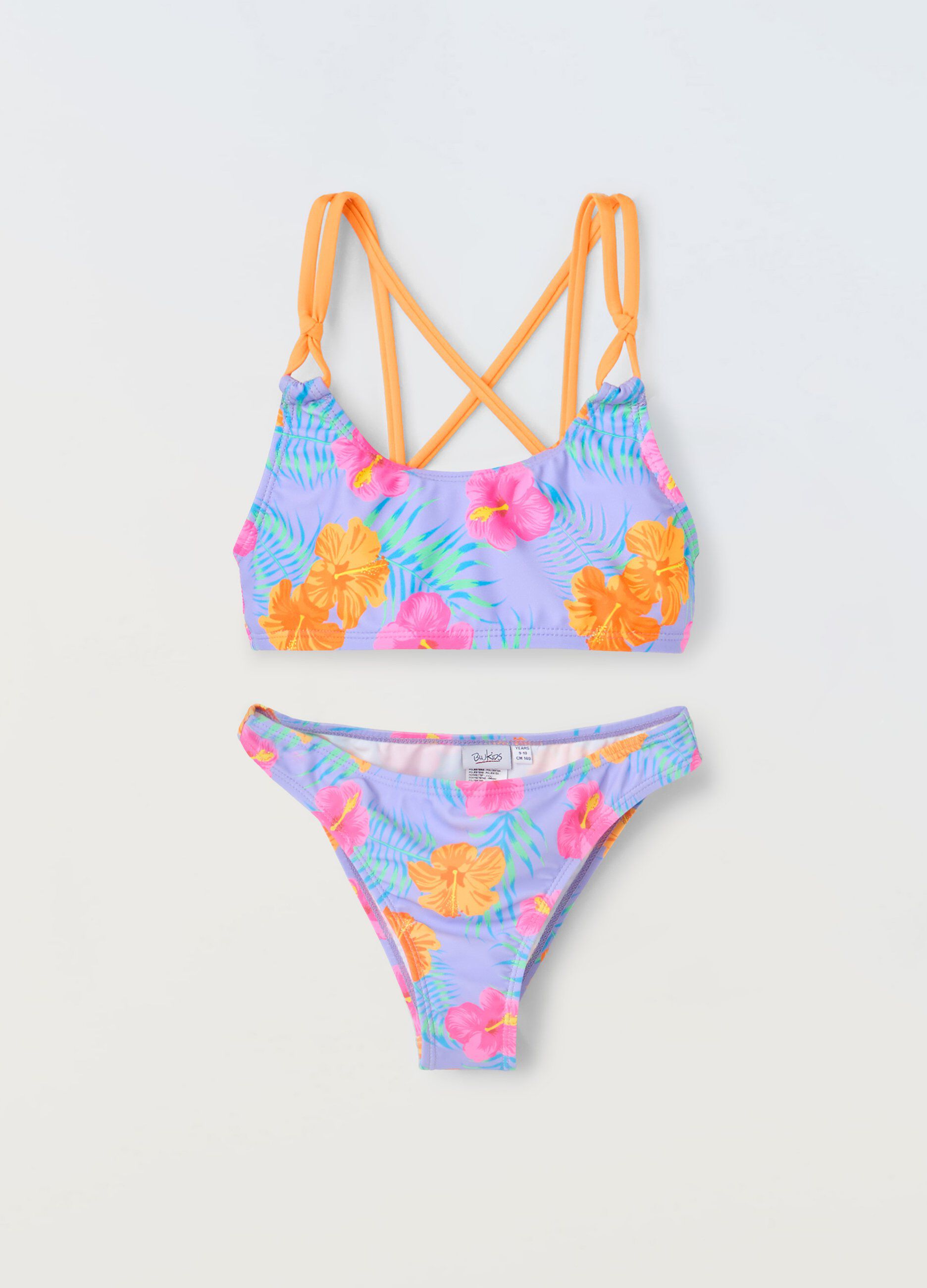 Bikini con stampa floreale ragazza_0