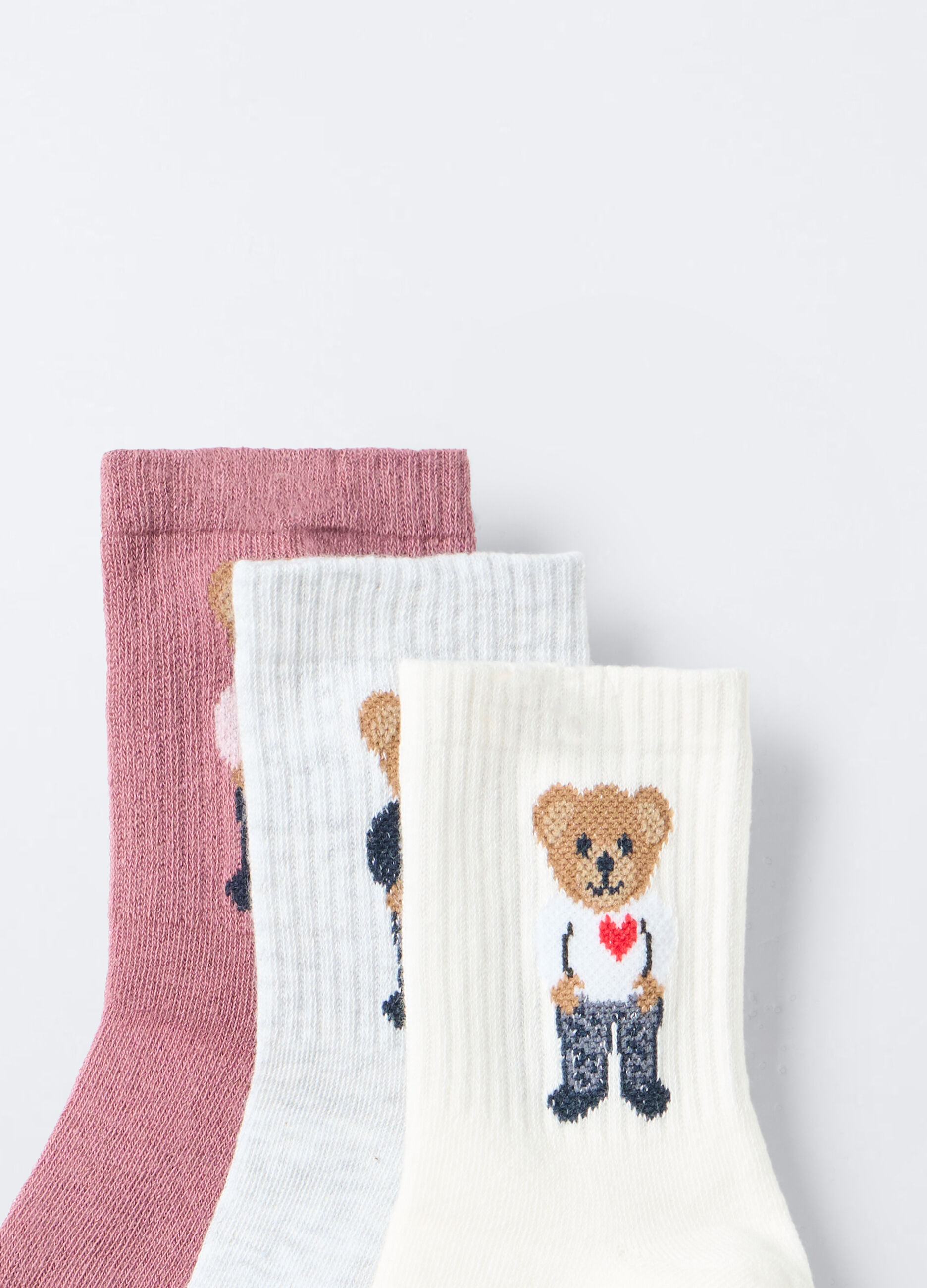 Pack 3 calze corte misto cotone stretch bambina_2