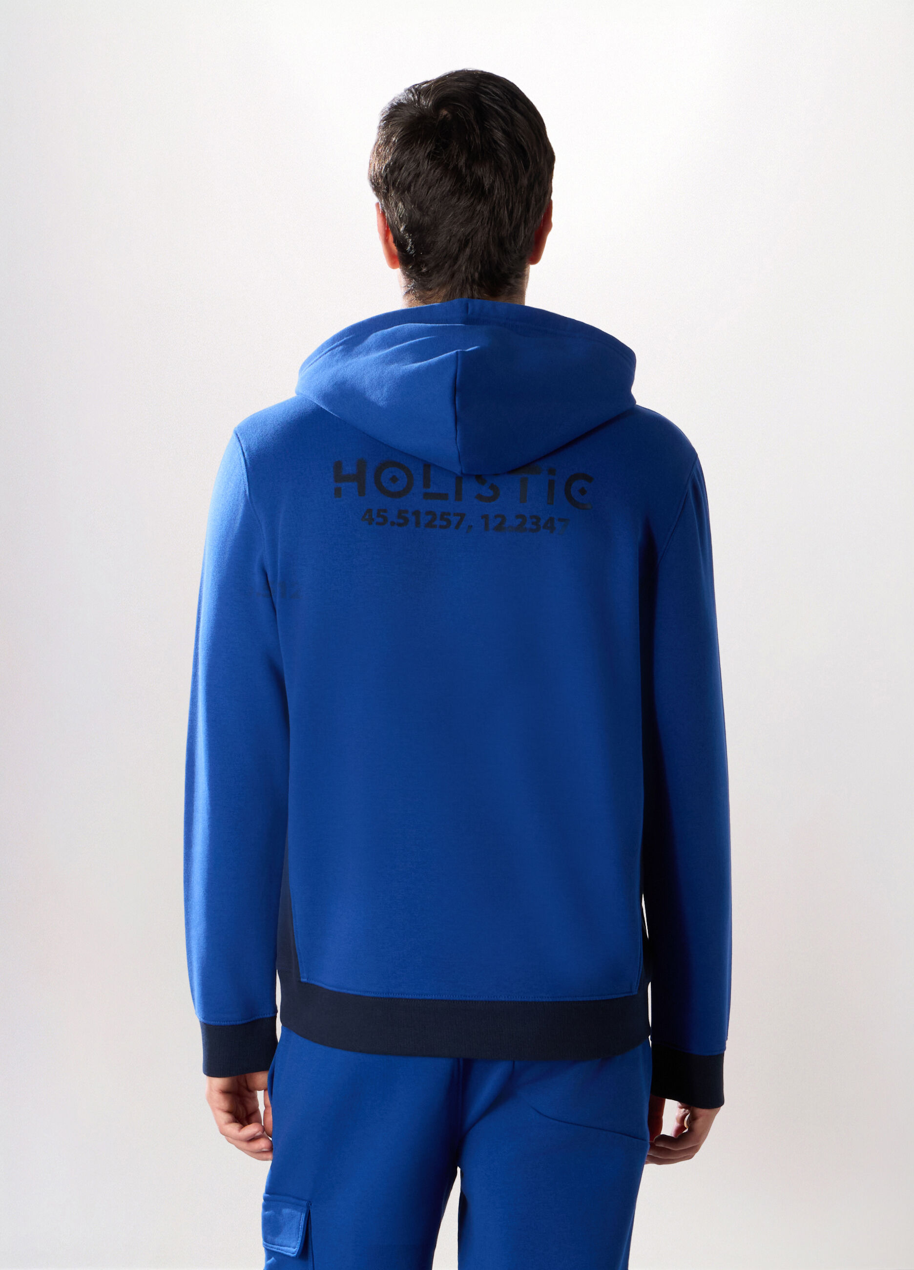 Felpa con cappuccio in misto cotone uomo_1