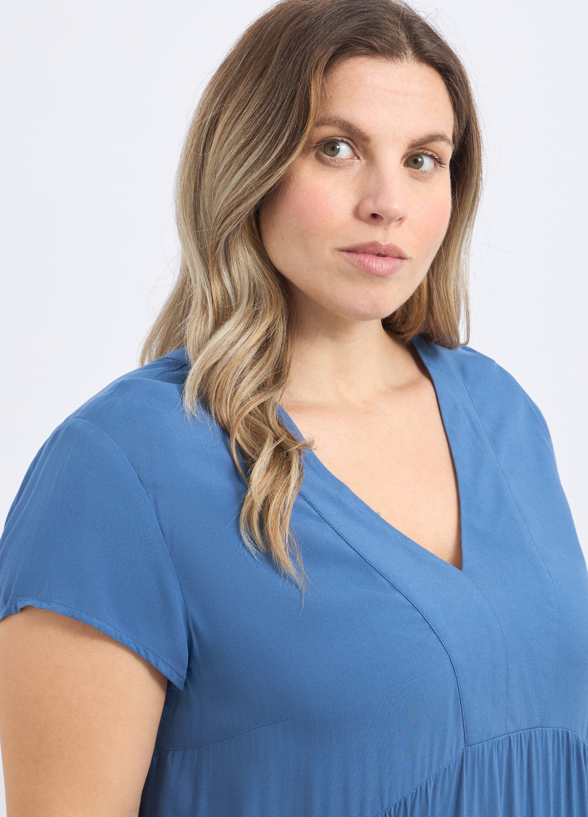 Abito corto in pura viscosa donna curvy_2