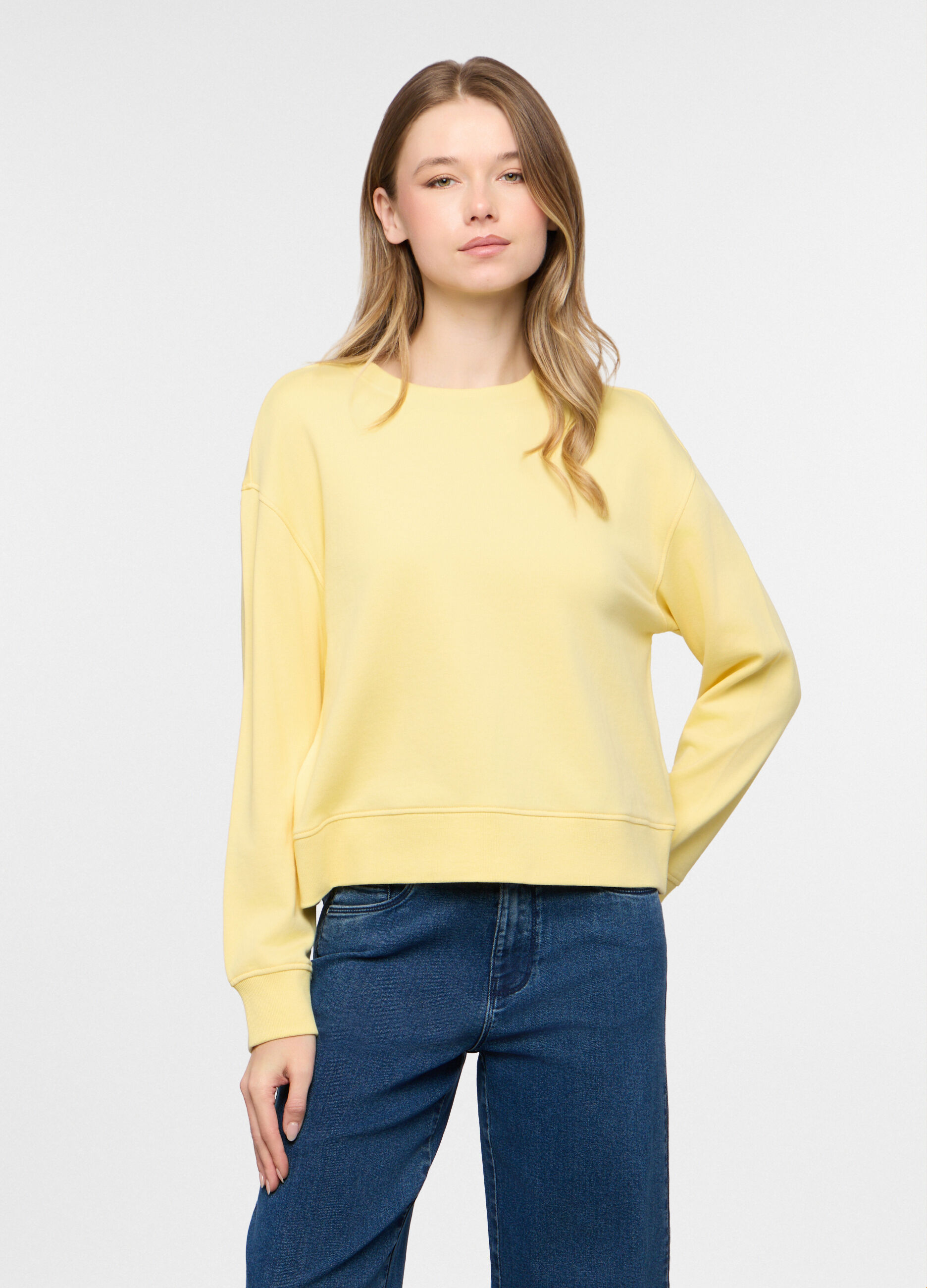 Felpa girocollo in french terry donna_0