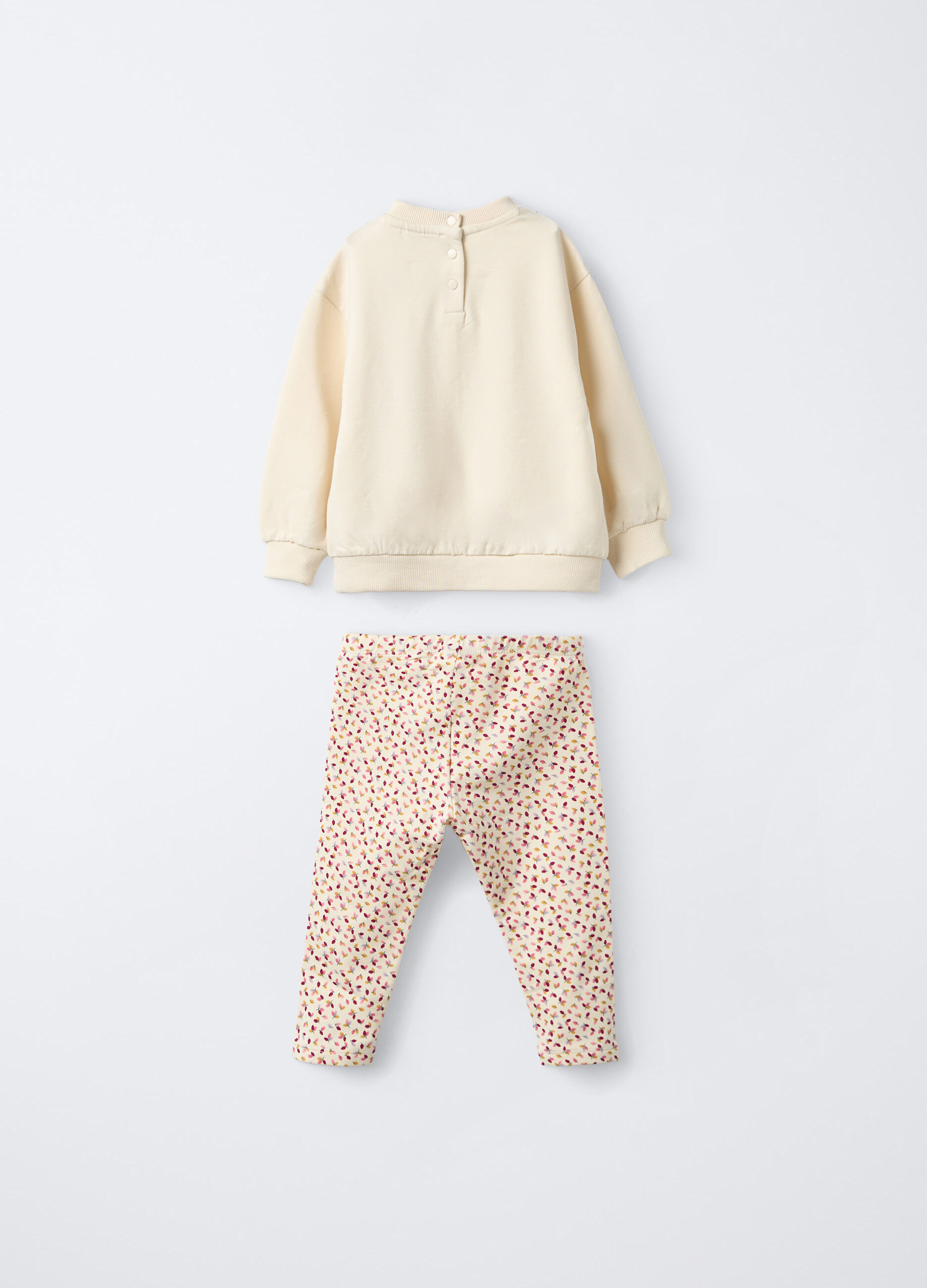 Jogging set in cotone garzato stretch bimba_1