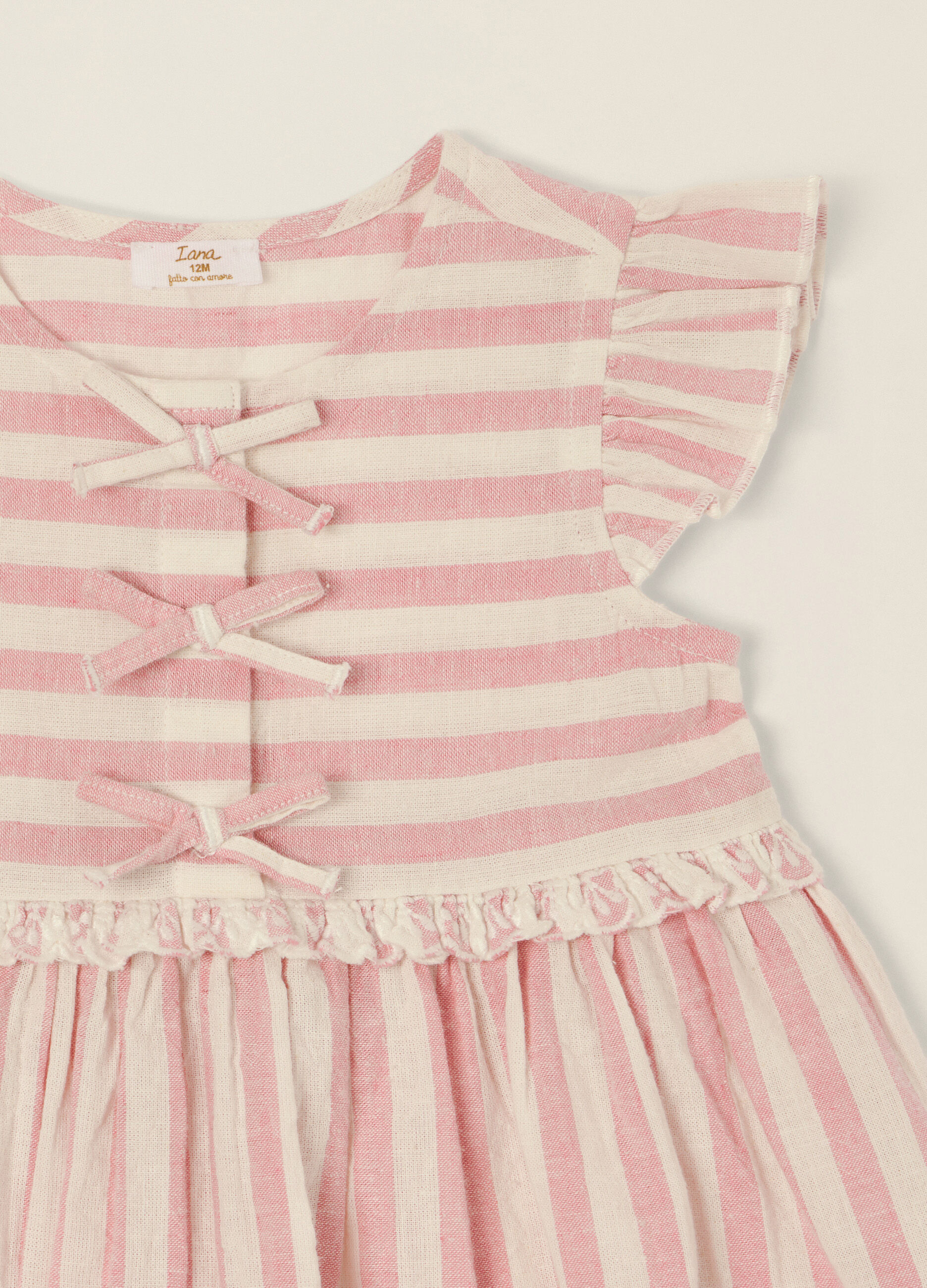 Vestito misto lino a righe IANA_2