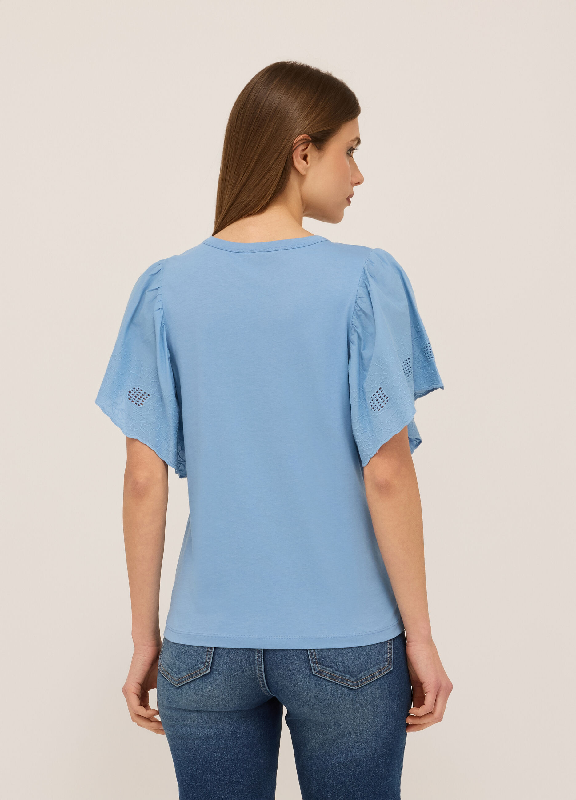 T-shirt in jersey di puro cotone donna_1