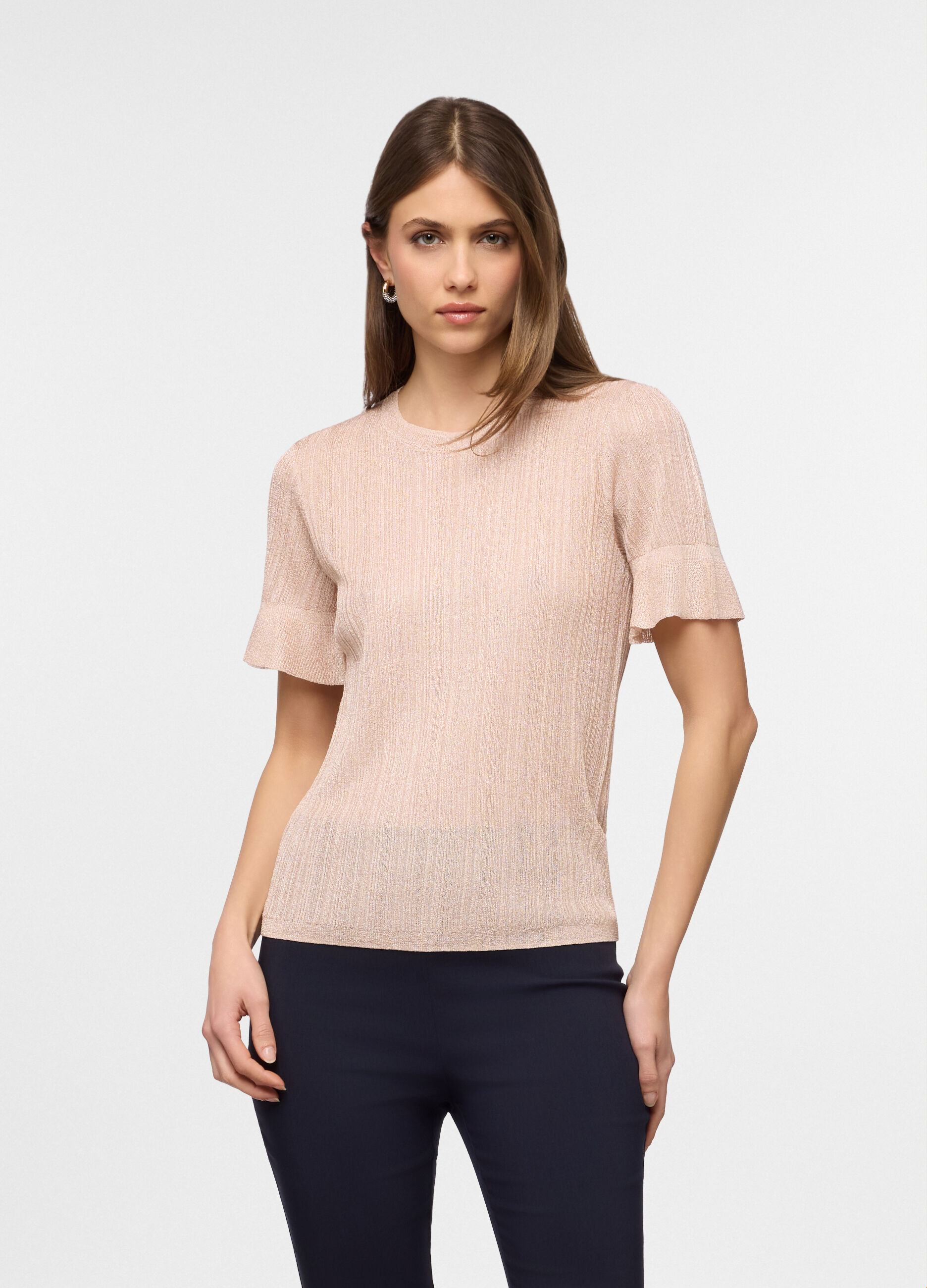 T-shirt girocollo stretch donna_0
