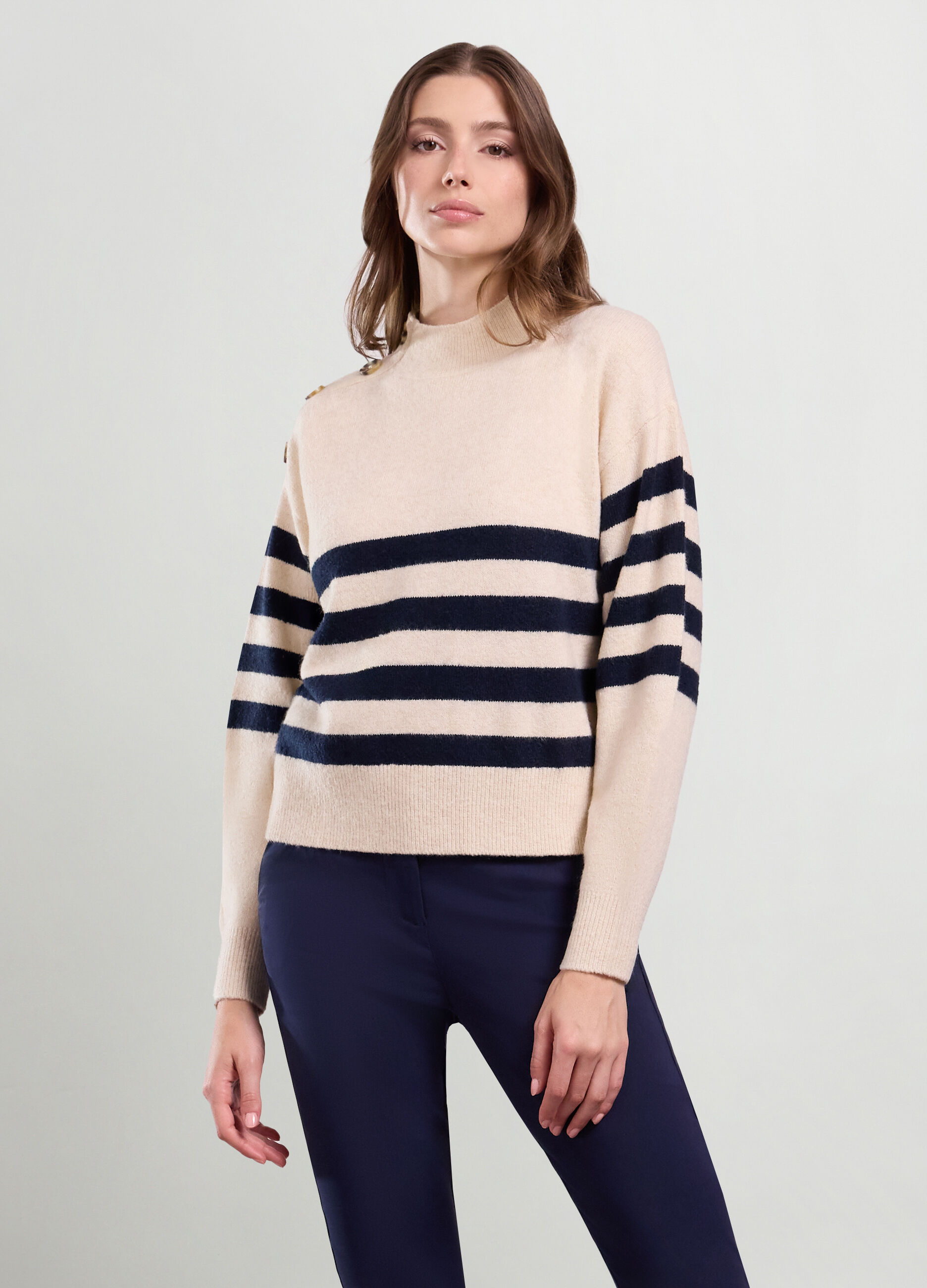 Tricot con motivo a righe donna_0