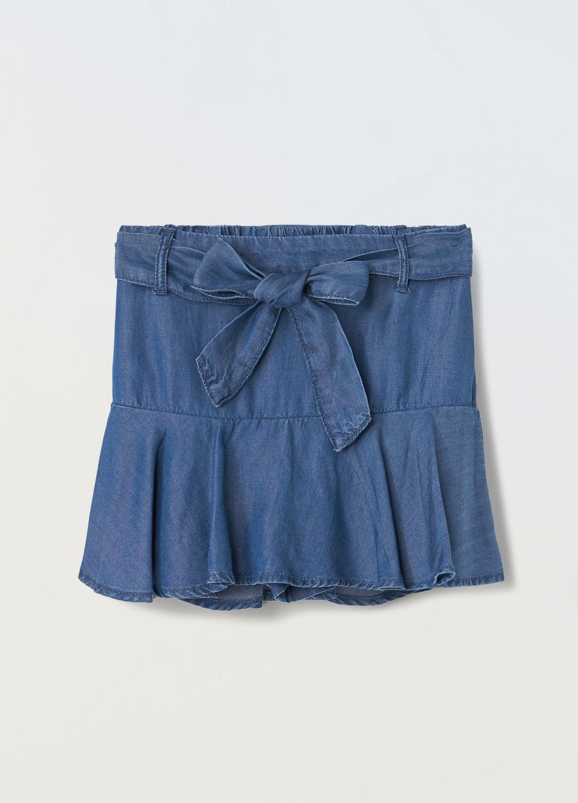 Gonna pantalone in denim di puro lyocell bambina_0