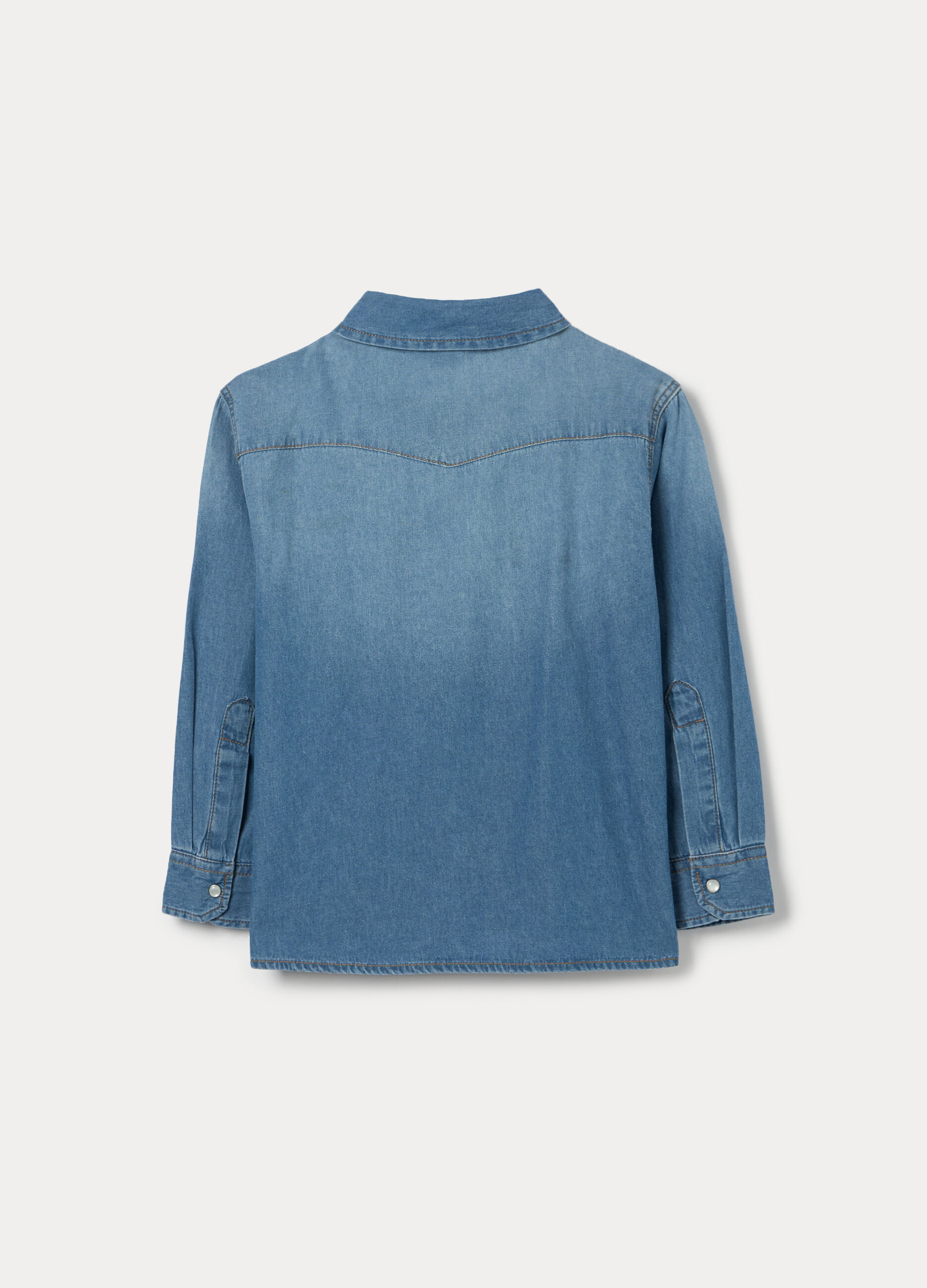 Camicia in denim di puro cotone bambino_1