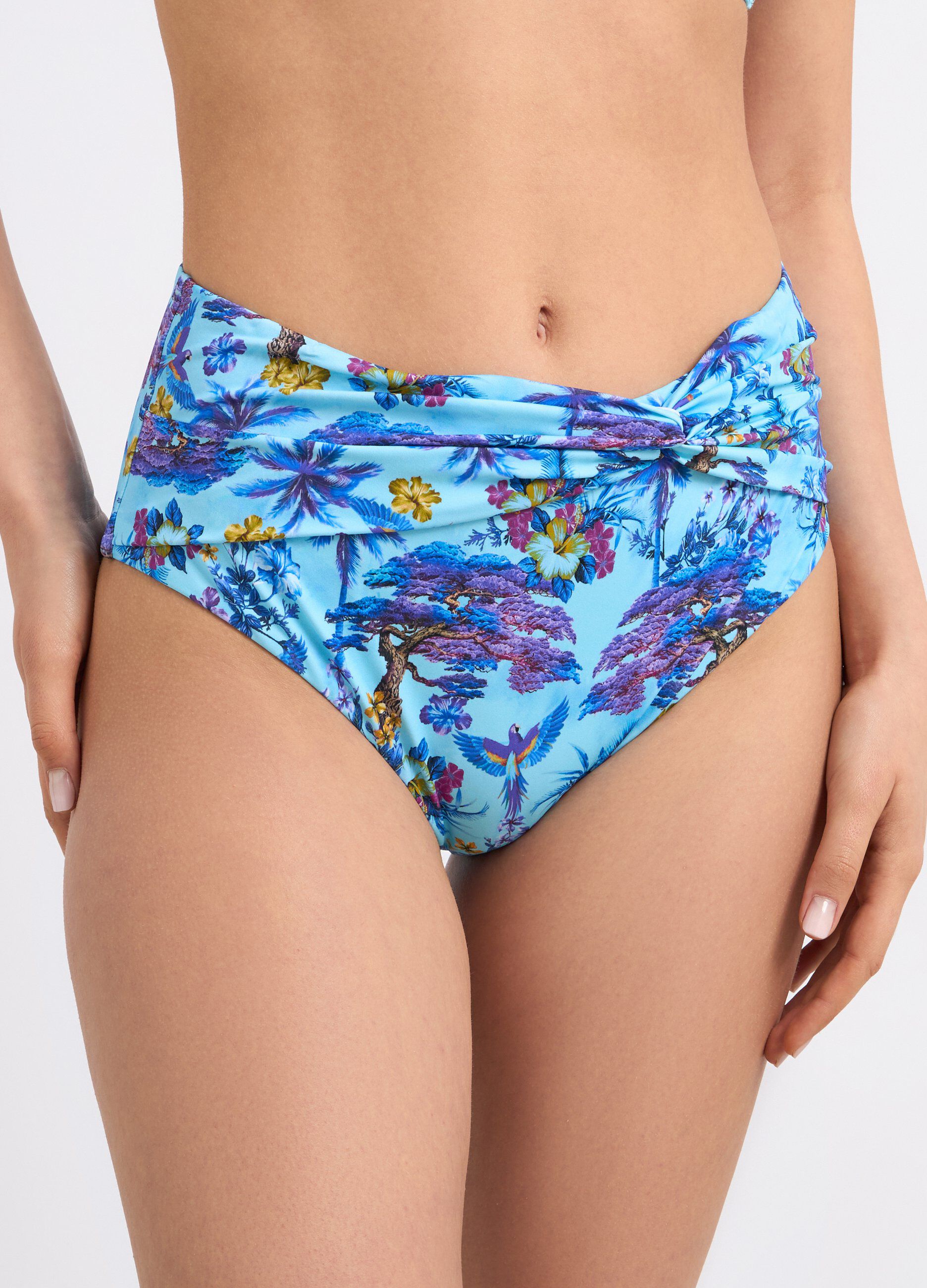 Slip bikini a vita alta con intreccio donna_2