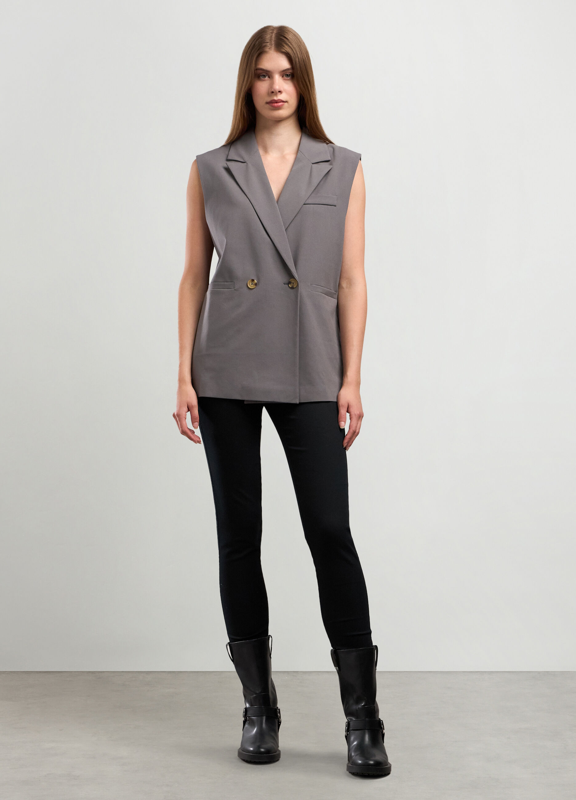 Gilet doppiopetto in mista viscosa donna_0