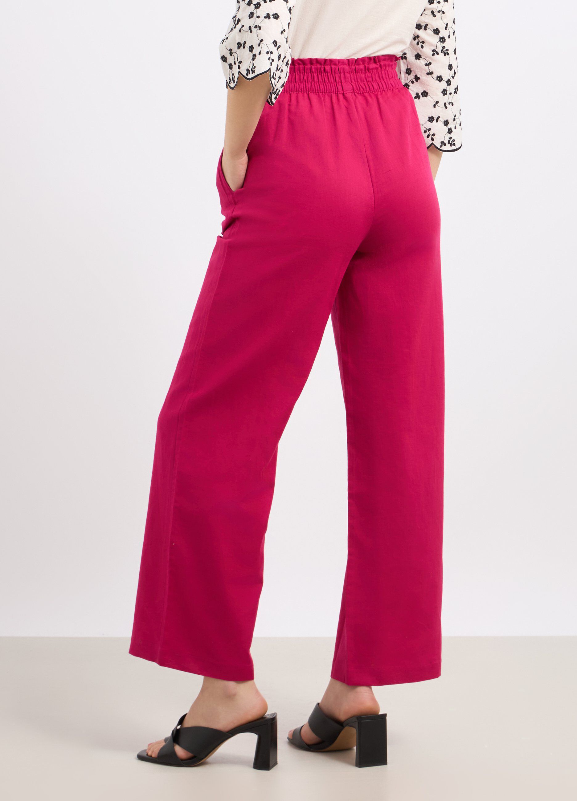Pantaloni in misto lino donna_1