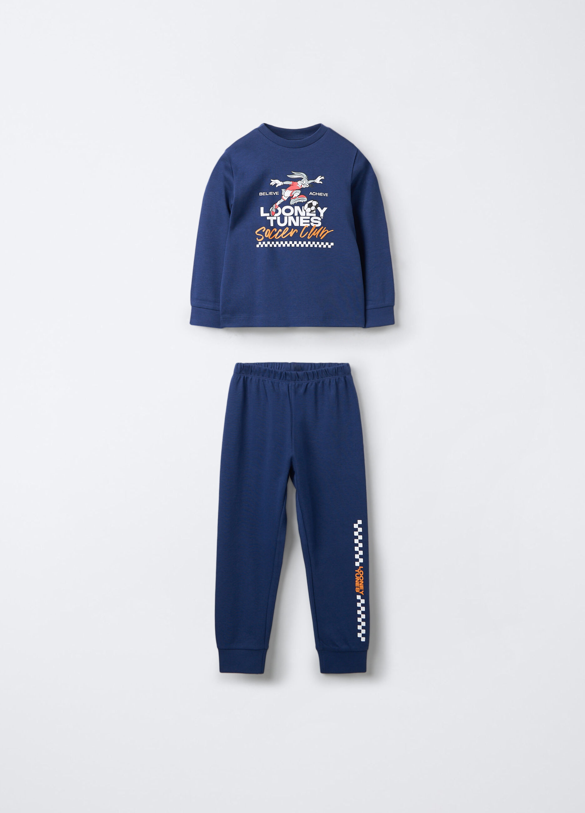 Set pigiama lungo in interlock di puro cotone bambino_0