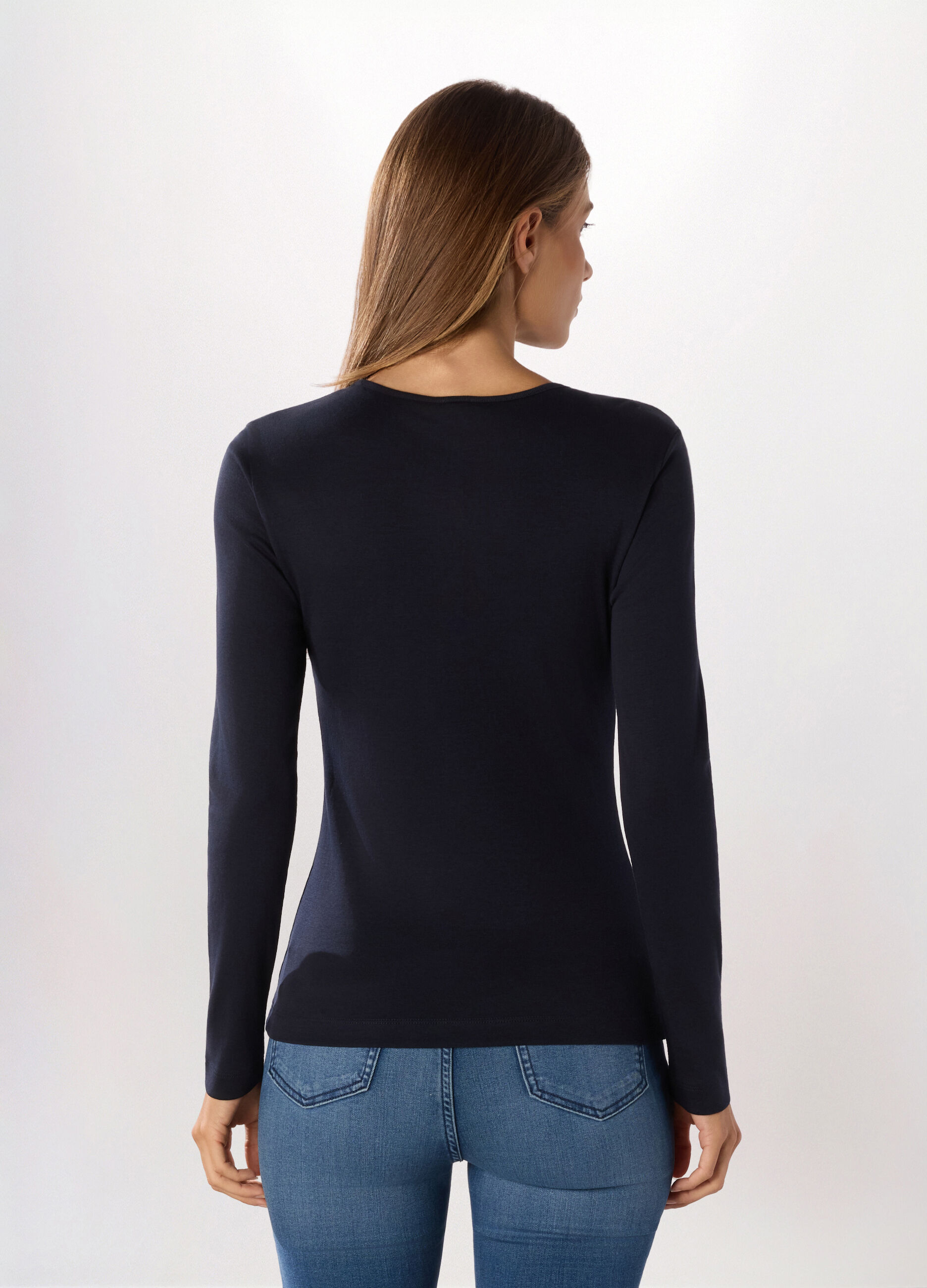 T-shirt in costina di cotone donna_1