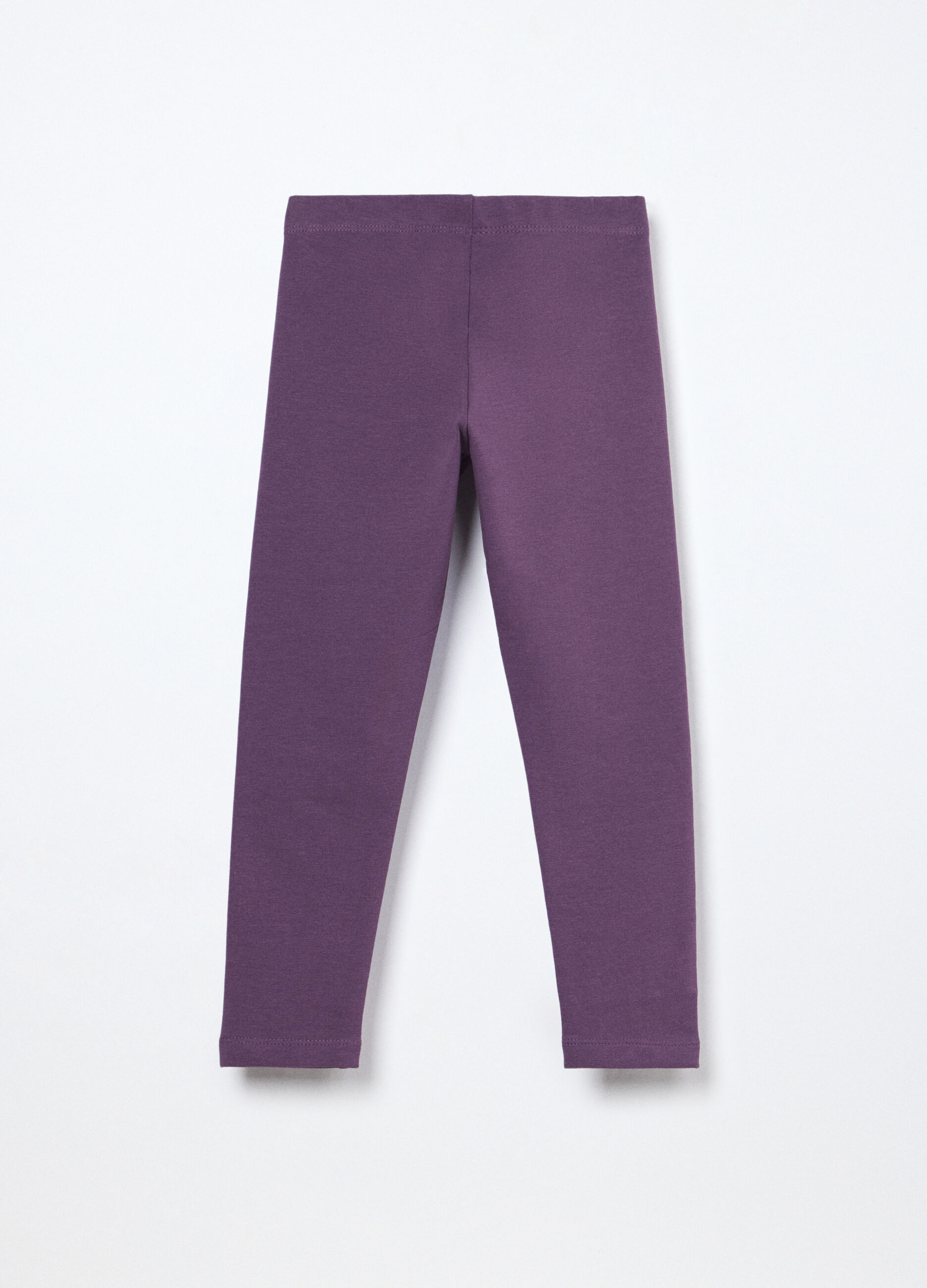 Leggings in french terry di cotone stretch bambina_1
