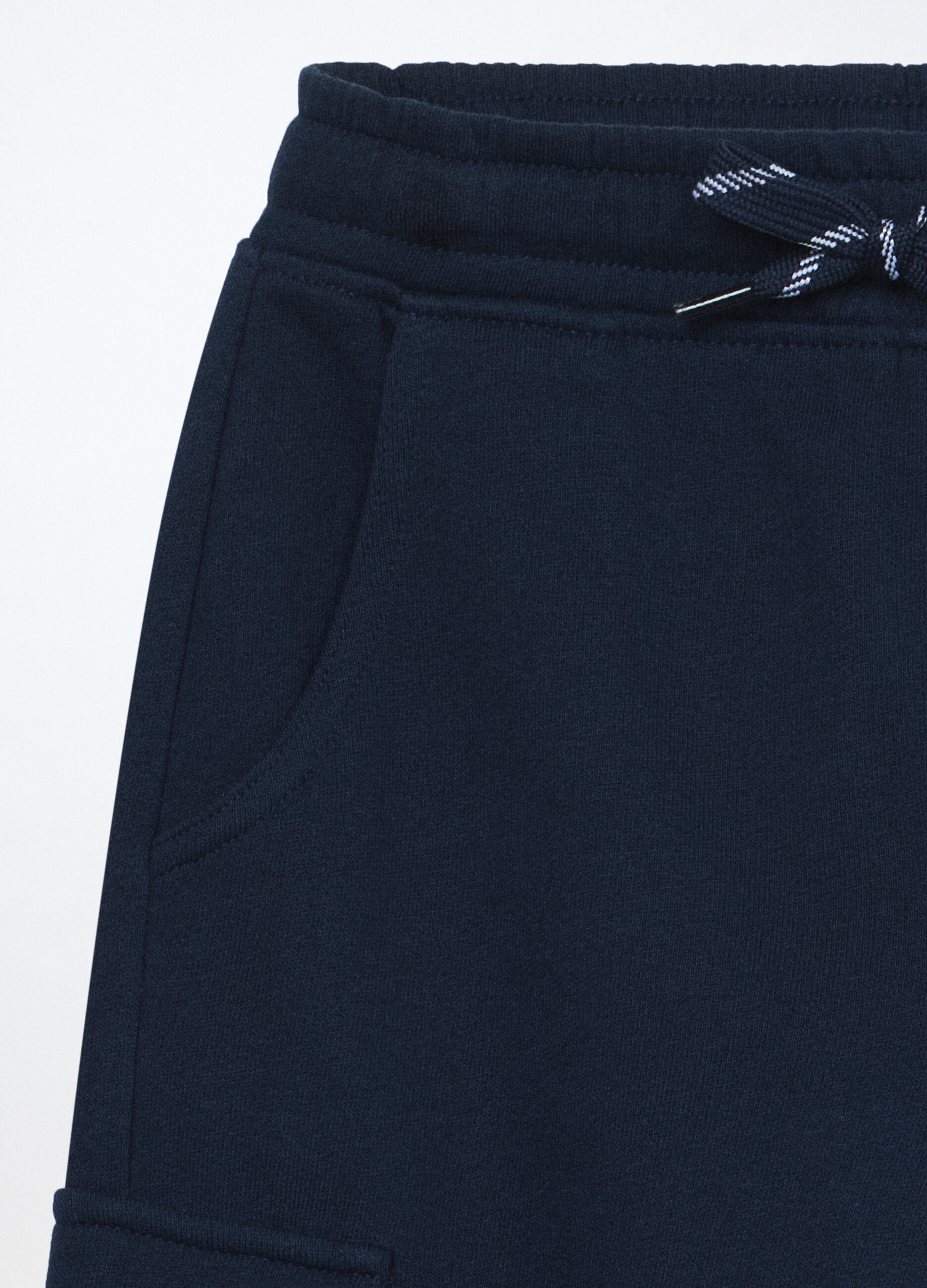 Pantaloni cargo in french terry di puro cotone bambino_2