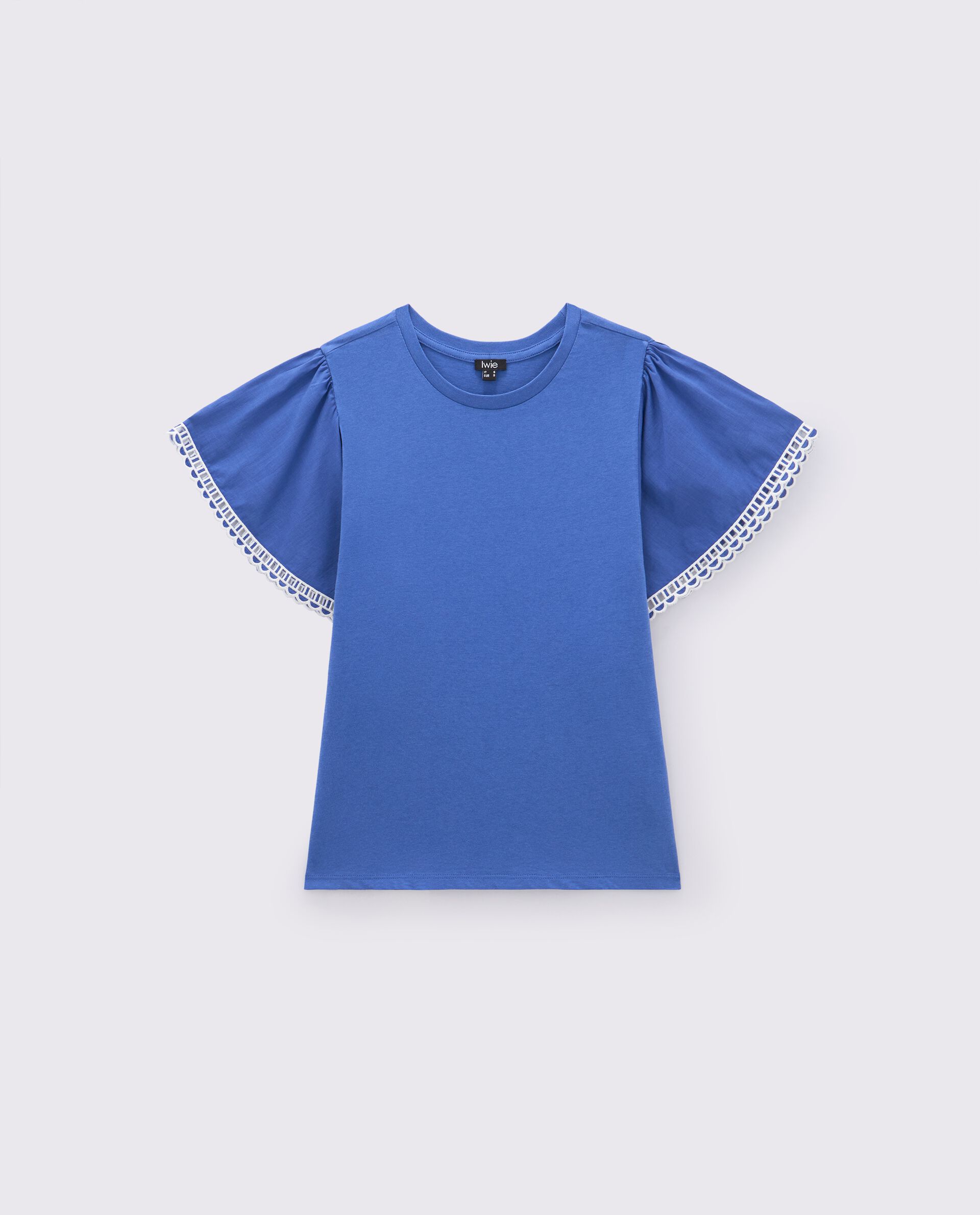 T-shirt in puro cotone con maniche ad aletta donna_0