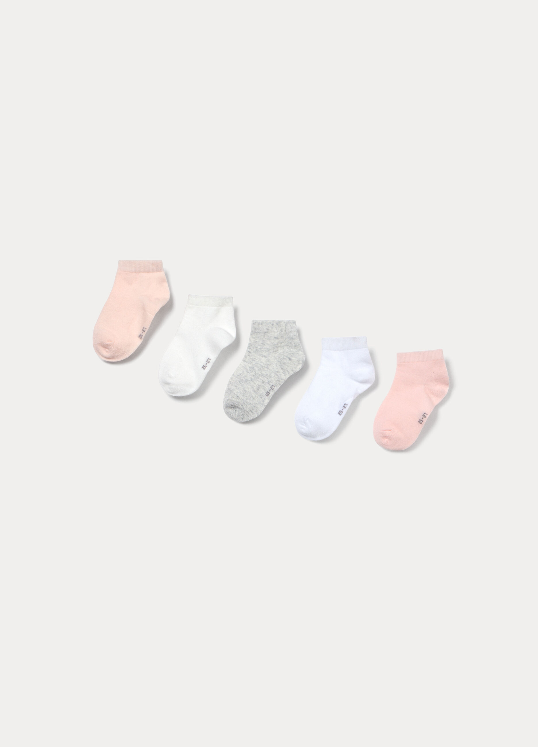 Pack 5 calze corte in cotone stretch bambina_1