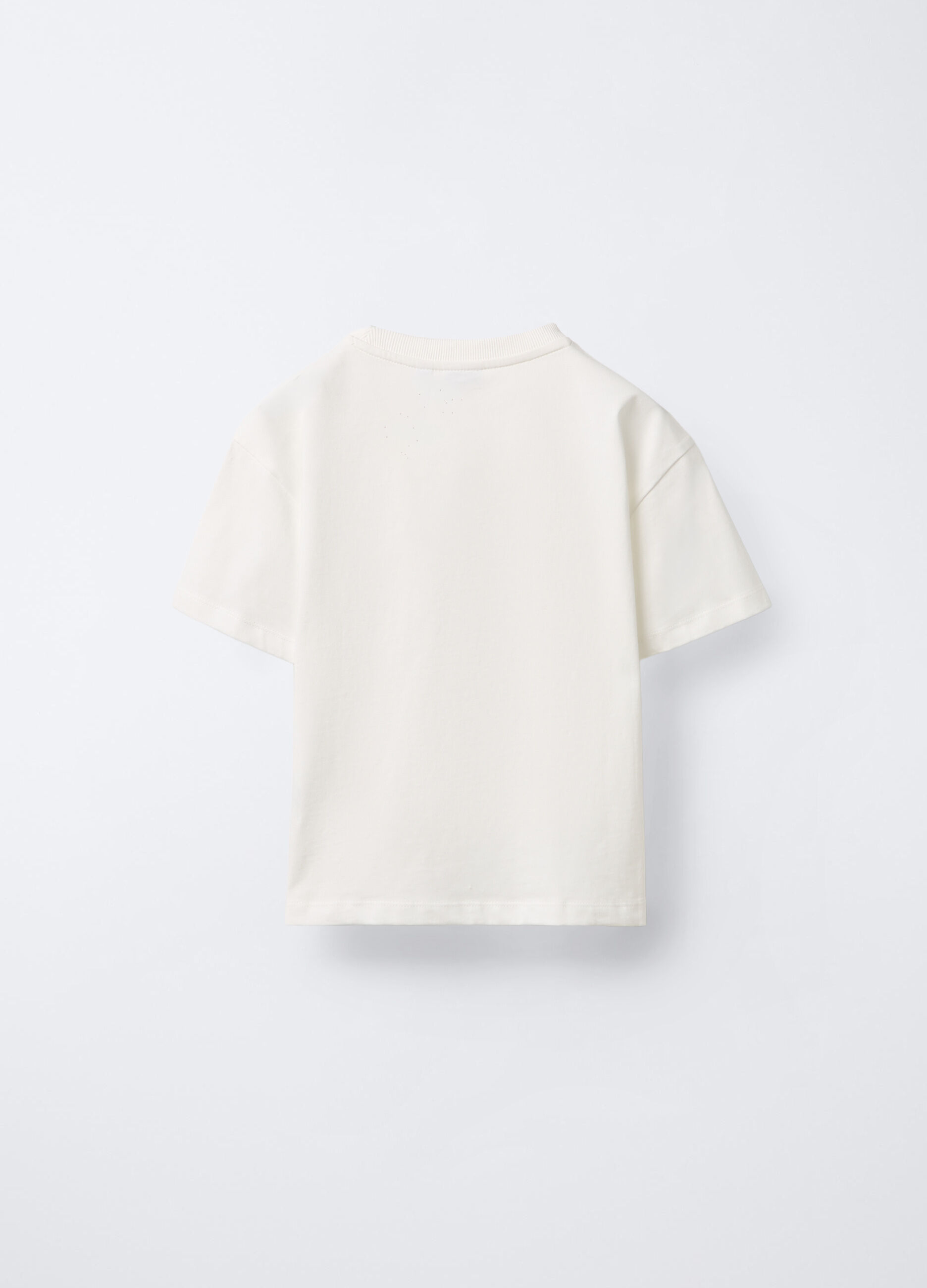 T-shirt girocollo in jersey di puro cotone ragazza_1