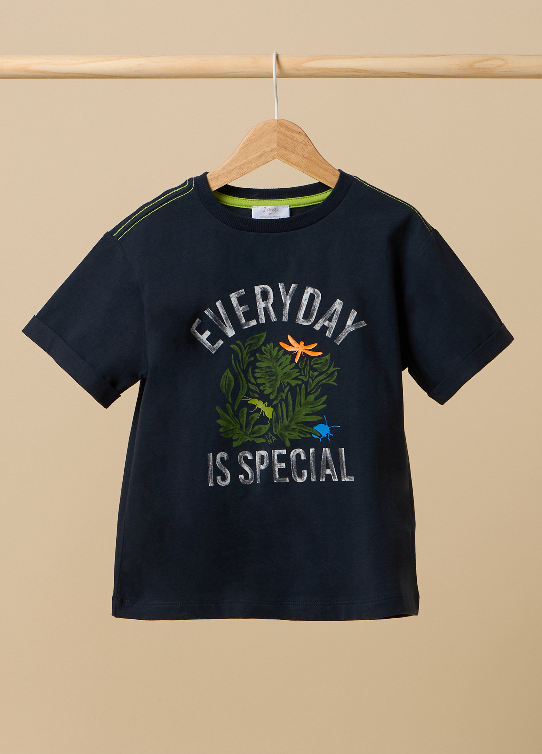 T-shirt IANA in puro cotone con stampa bambino_0