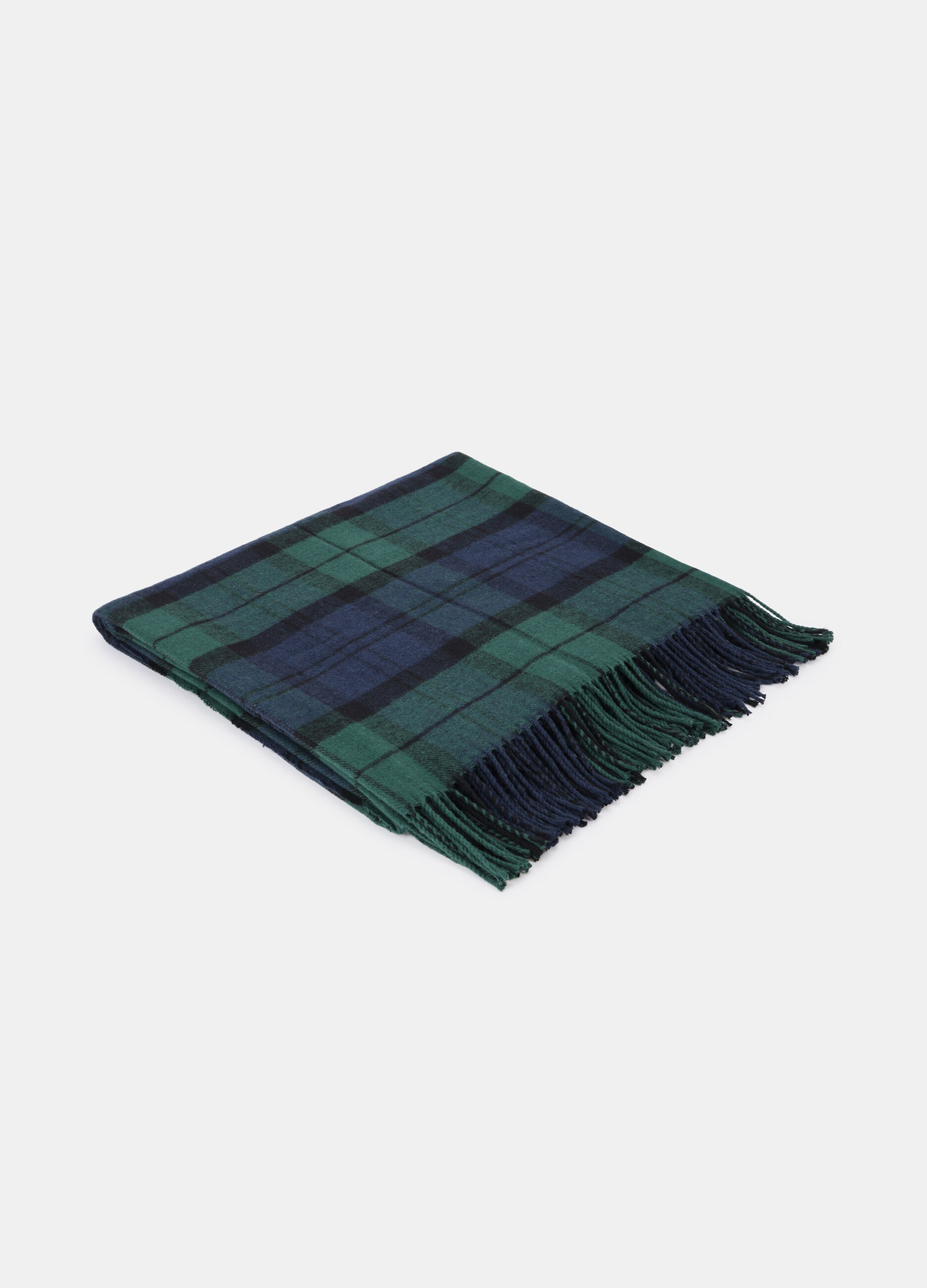 Plaid a quadri tartan con frange Made in Italy_0