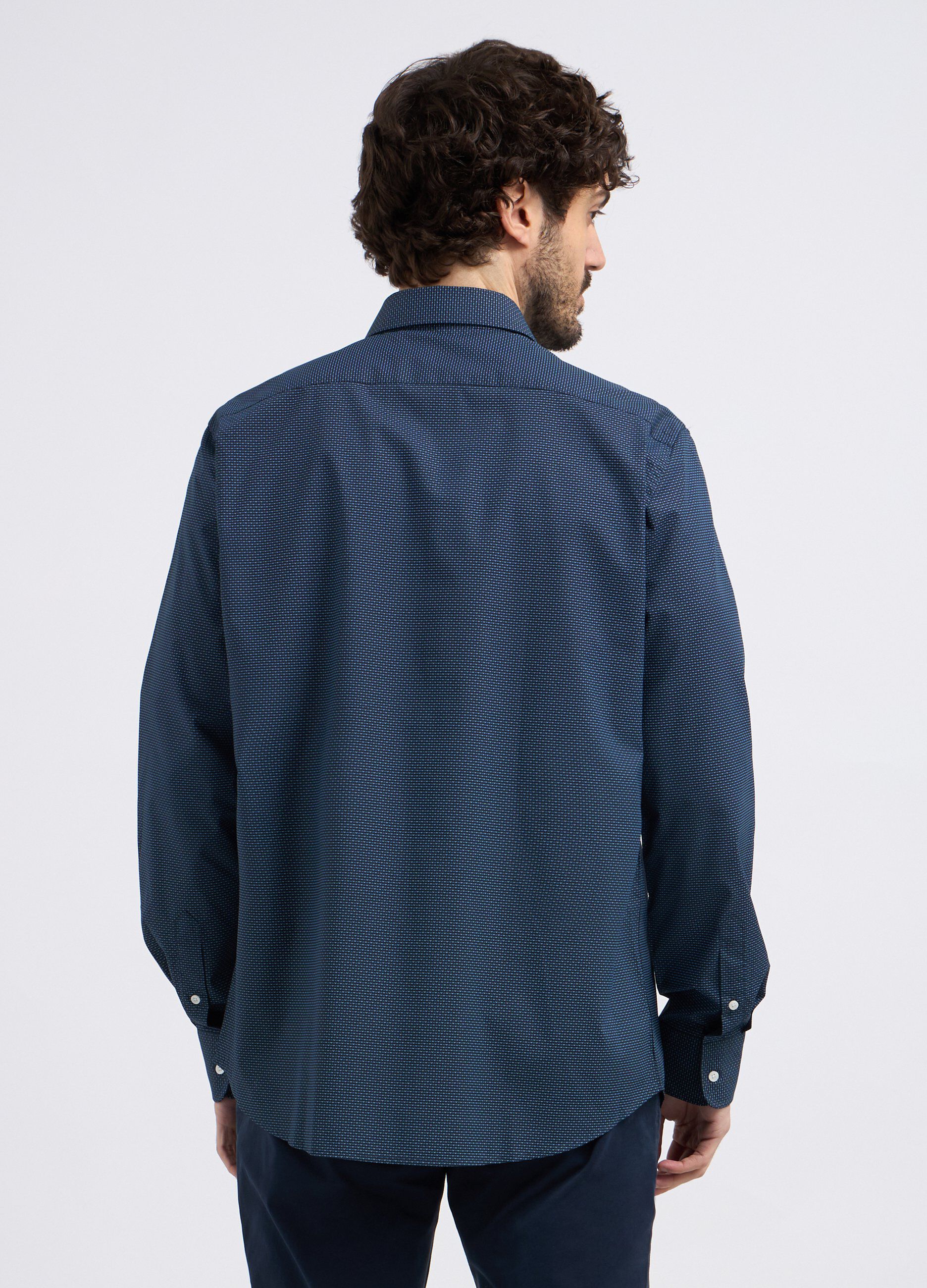 Camicia a maniche lunghe in fantasia uomo_1