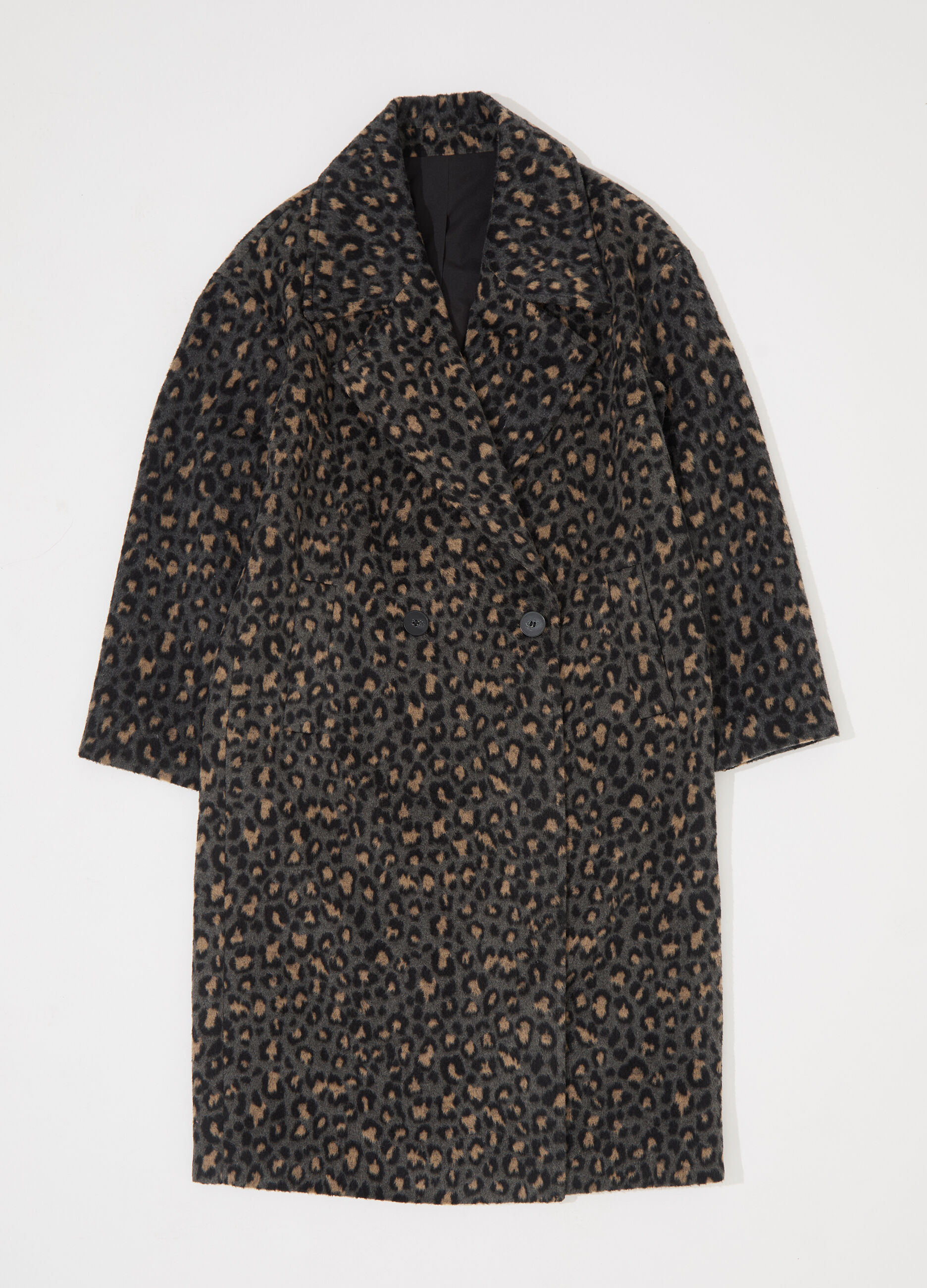 Cappotto doppiopetto in jacquard animalier donna_4