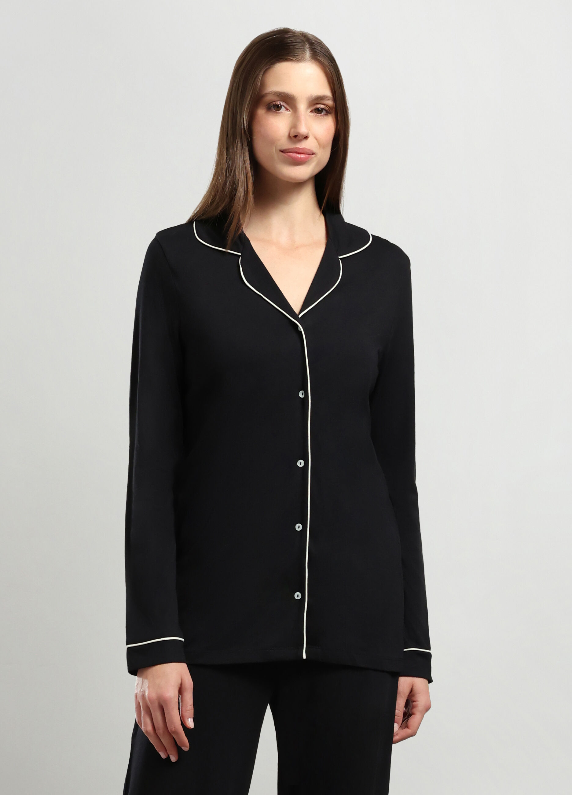 Top pigiama con collo revers donna_2