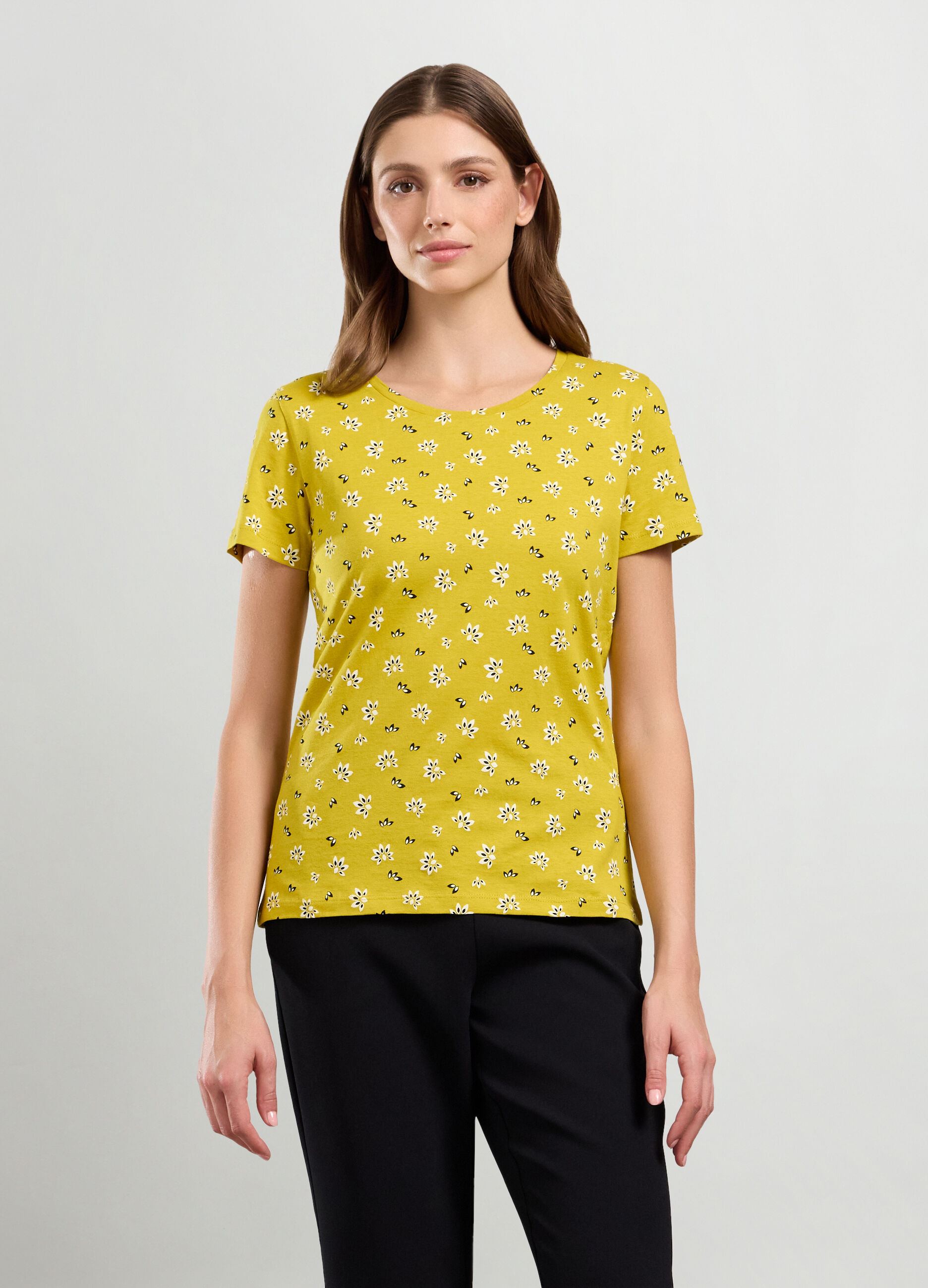 T-shirt in puro cotone con stampa donna_0