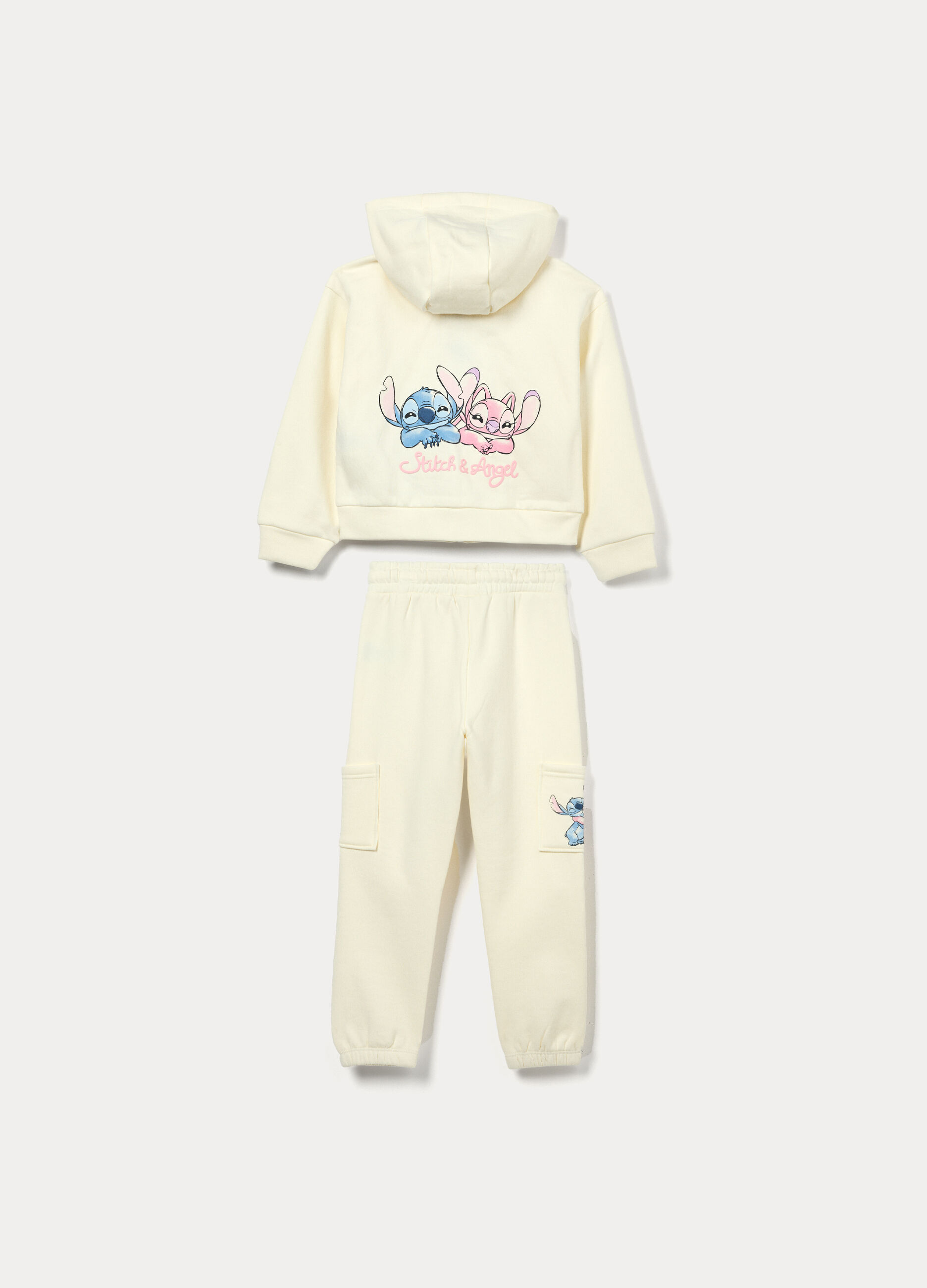 Jogging set Stitch in french terry di puro cotone bambina_1