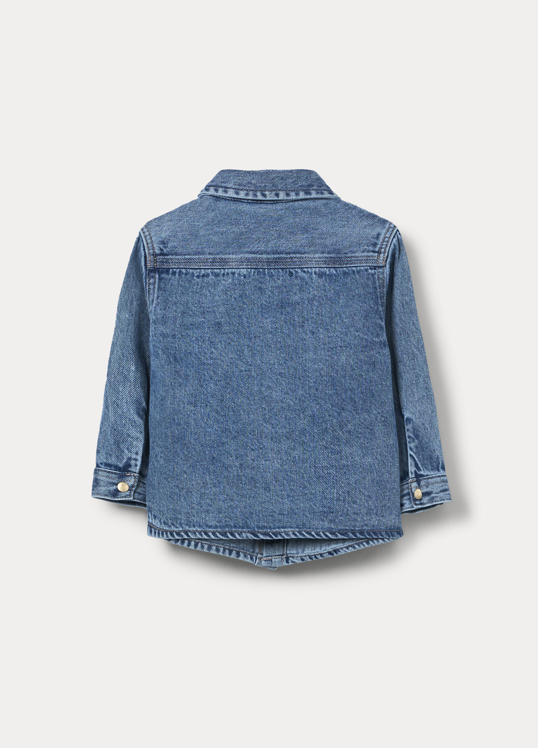 Camicia in denim misto cotone bimbo_1