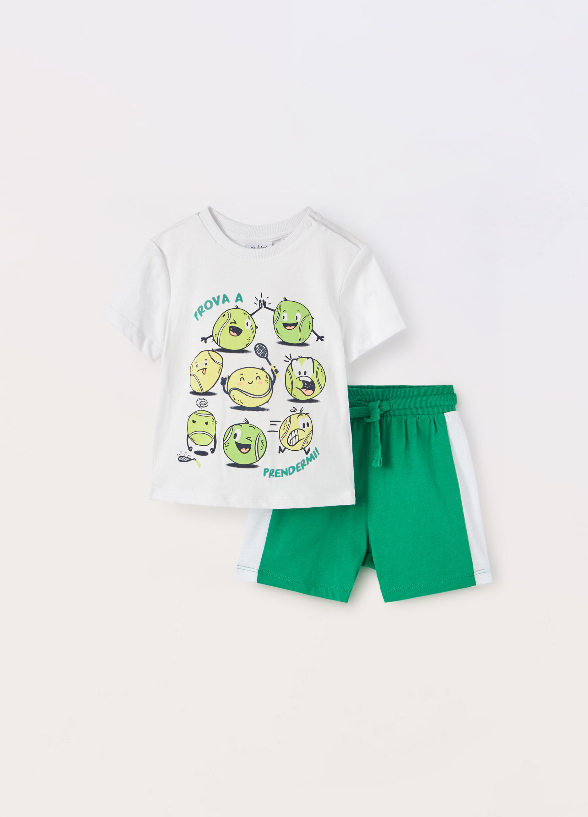 Jogging set in jersey di puro cotone neonato_0