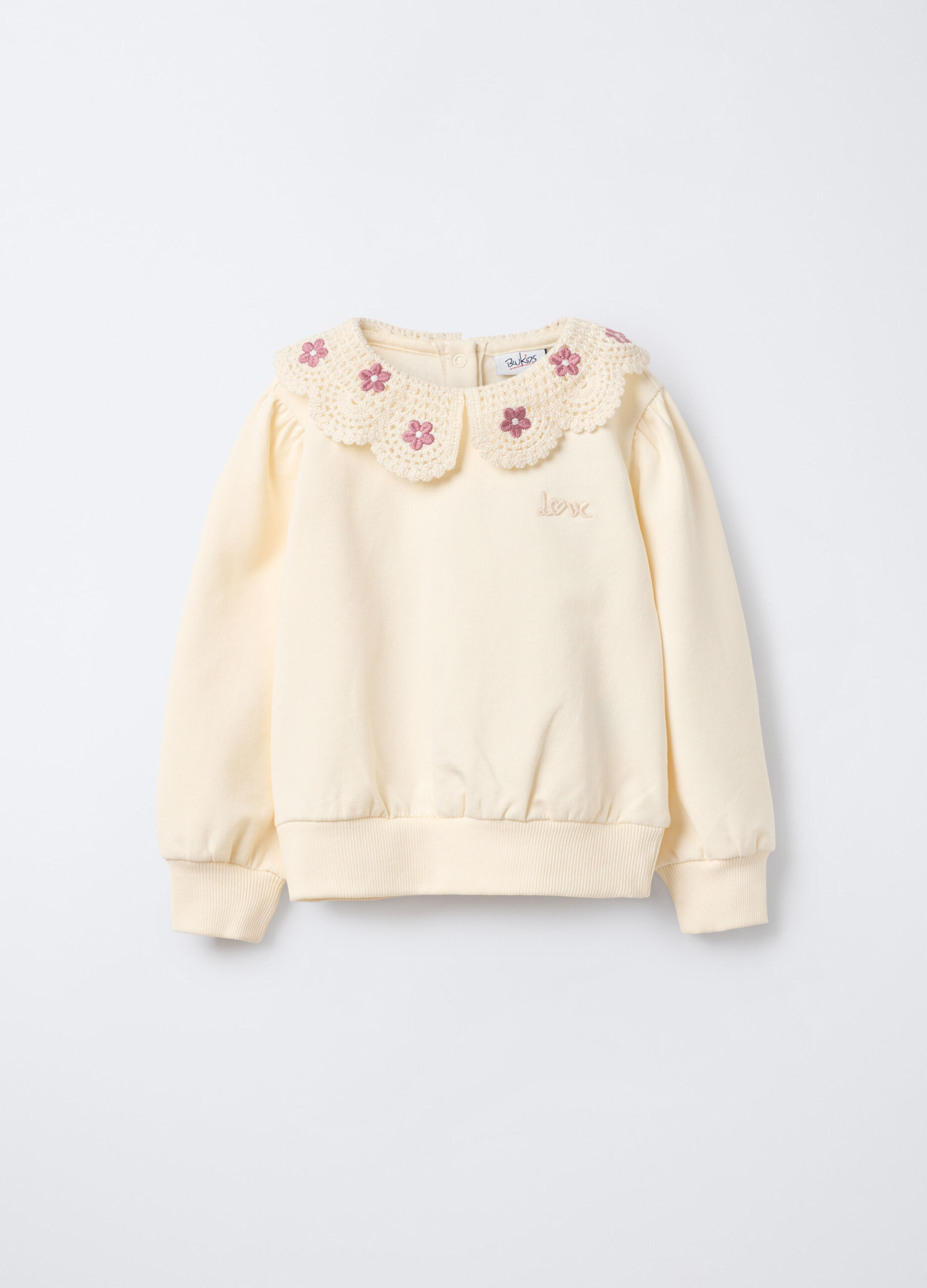 Felpa in cotone garzato stretch bimba_0