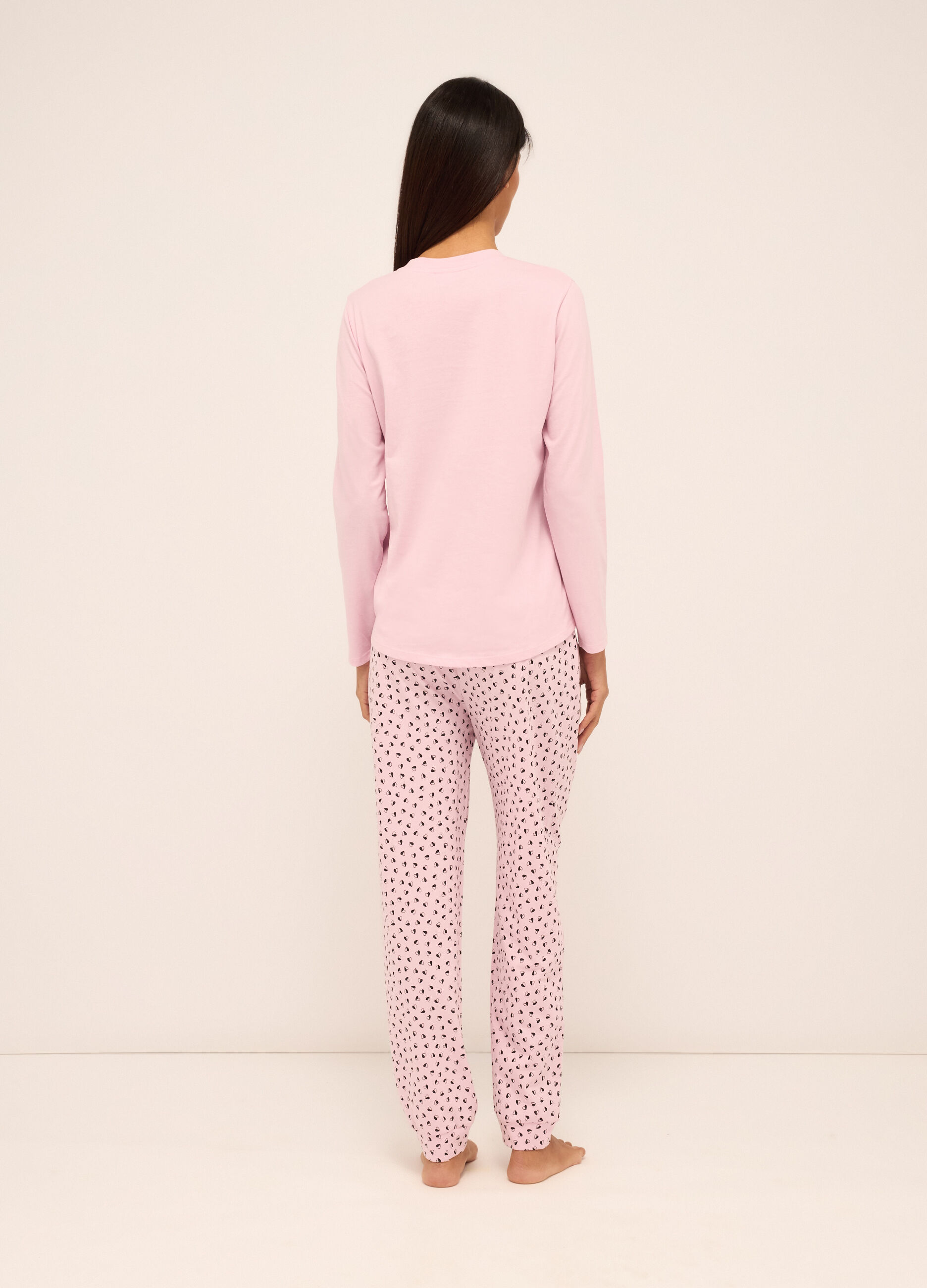 Set pigiama lungo in puro cotone donna_1