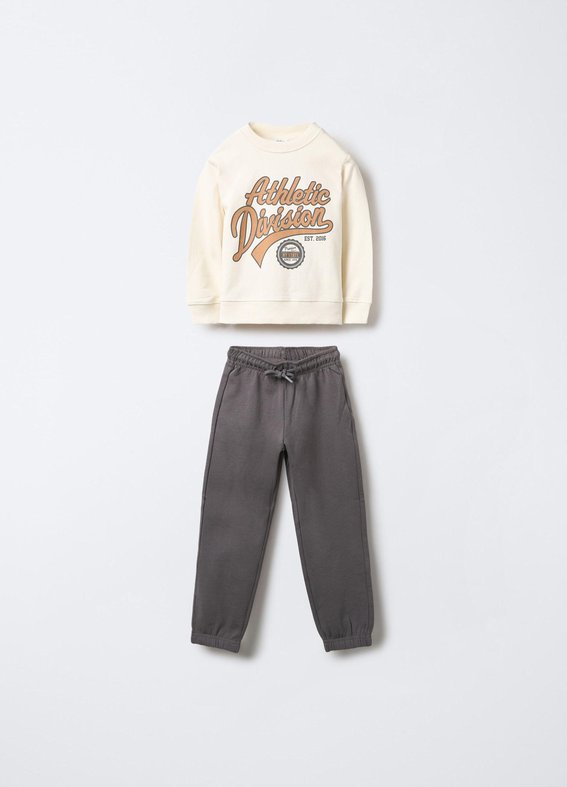 Jogging set in puro cotone garzato Fit Regular bambino_0