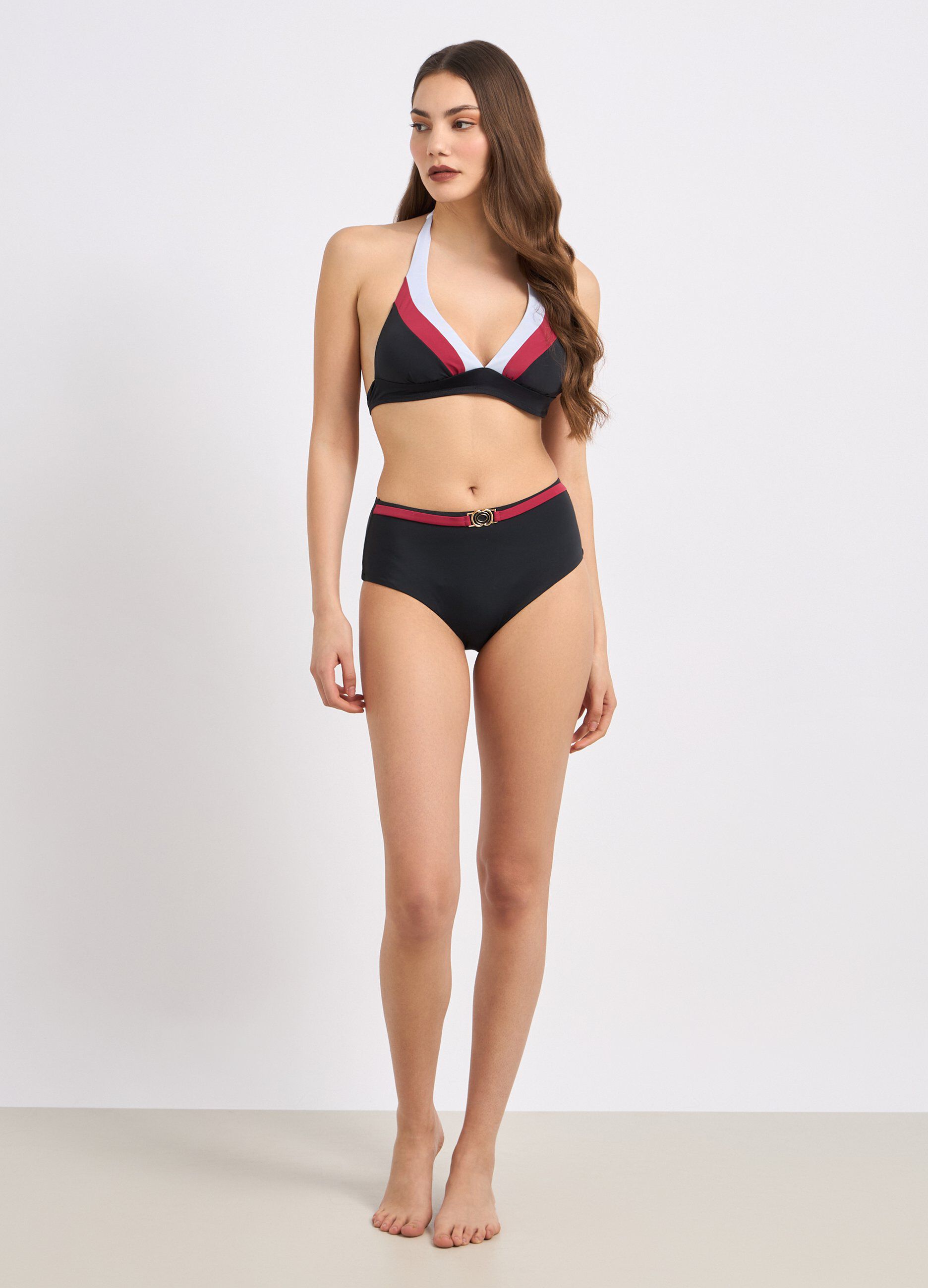 Slip bikini a vita alta donna_0