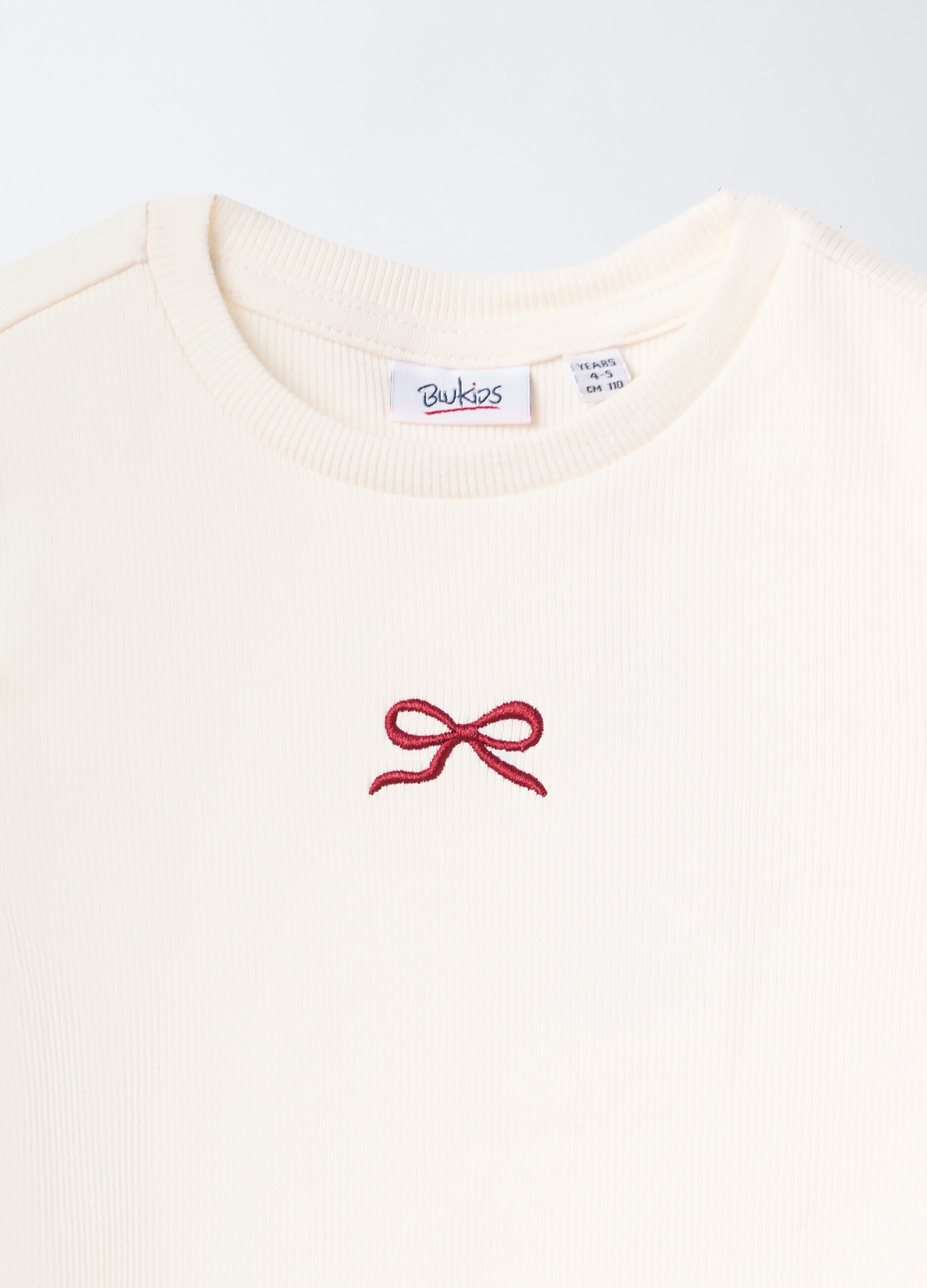 T-shirt Fit Slim in costina di cotone stretch bambina_2