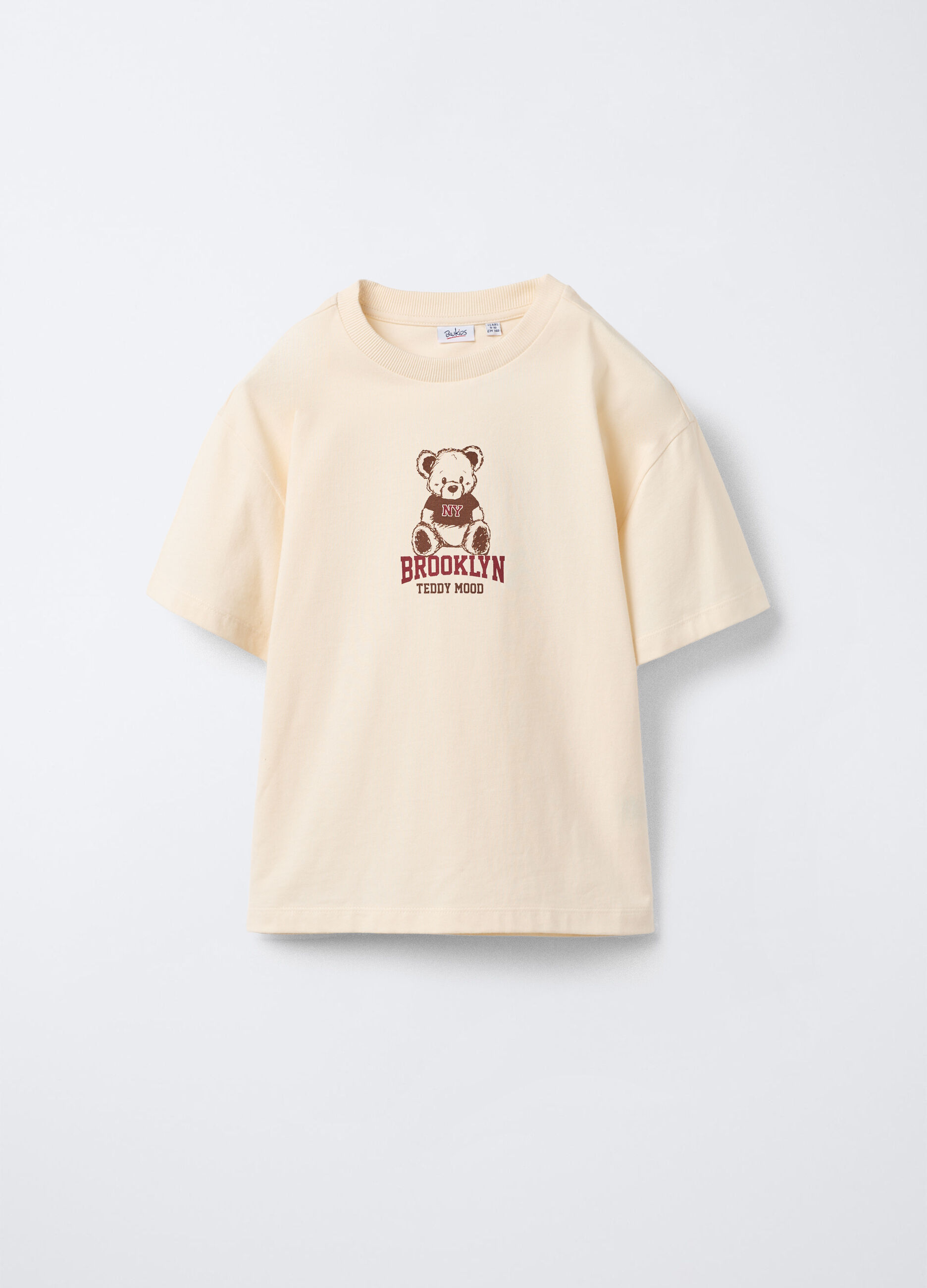 T-shirt girocollo in jersey di puro cotone ragazza_0