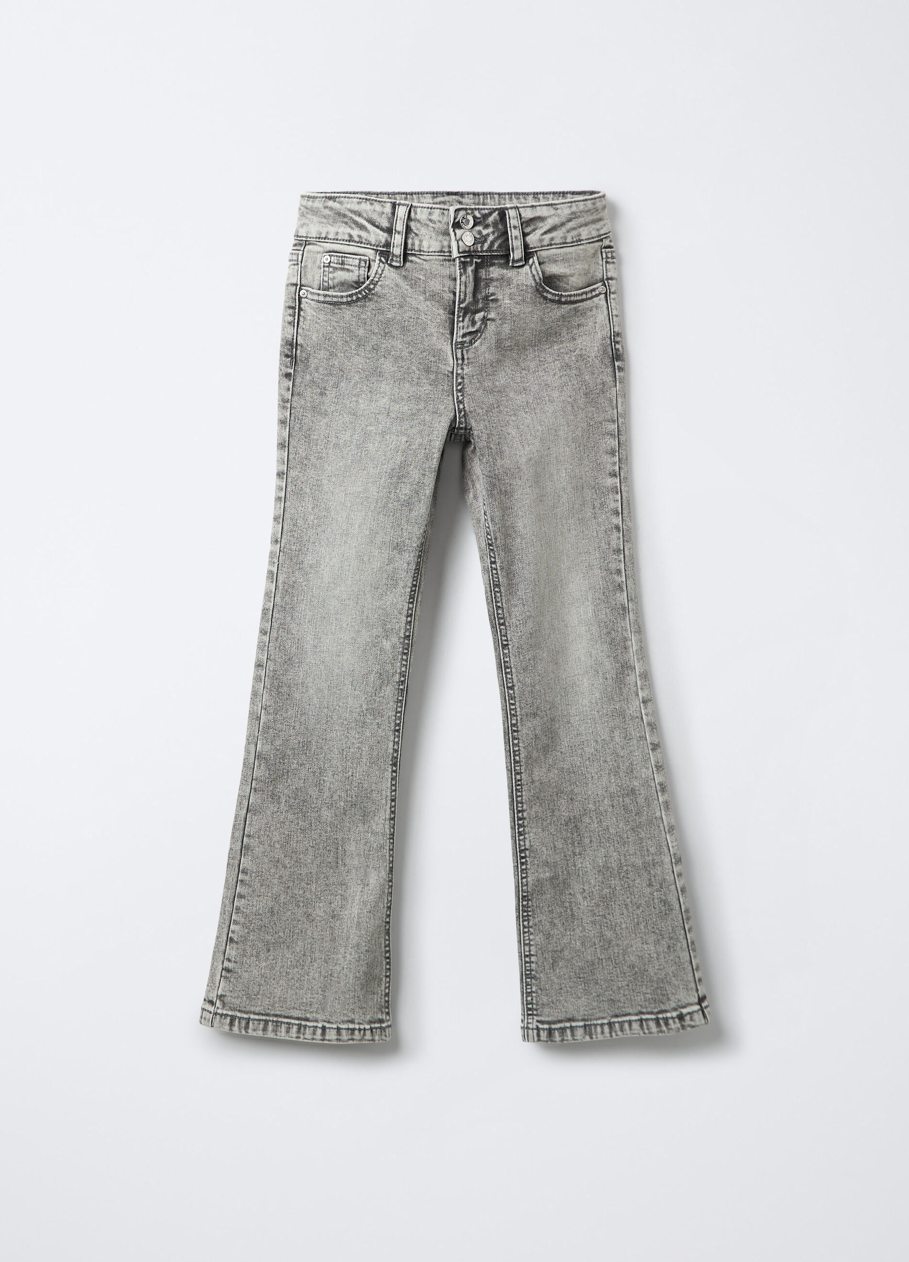 Pantaloni in denim di cotone stretch Flare Fit ragazza_0